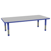 30" x 60" Rectangle T-Molding Activity Table with Adjustable Tiny Tot Legs - Gray/Blue
