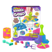 Kinetic Sand, Squish N’ Create Playset with 13.5oz Blue, Yellow & Pink Play Sand, 5 Tools, Sensory Toys for Kids Ages 3 and up