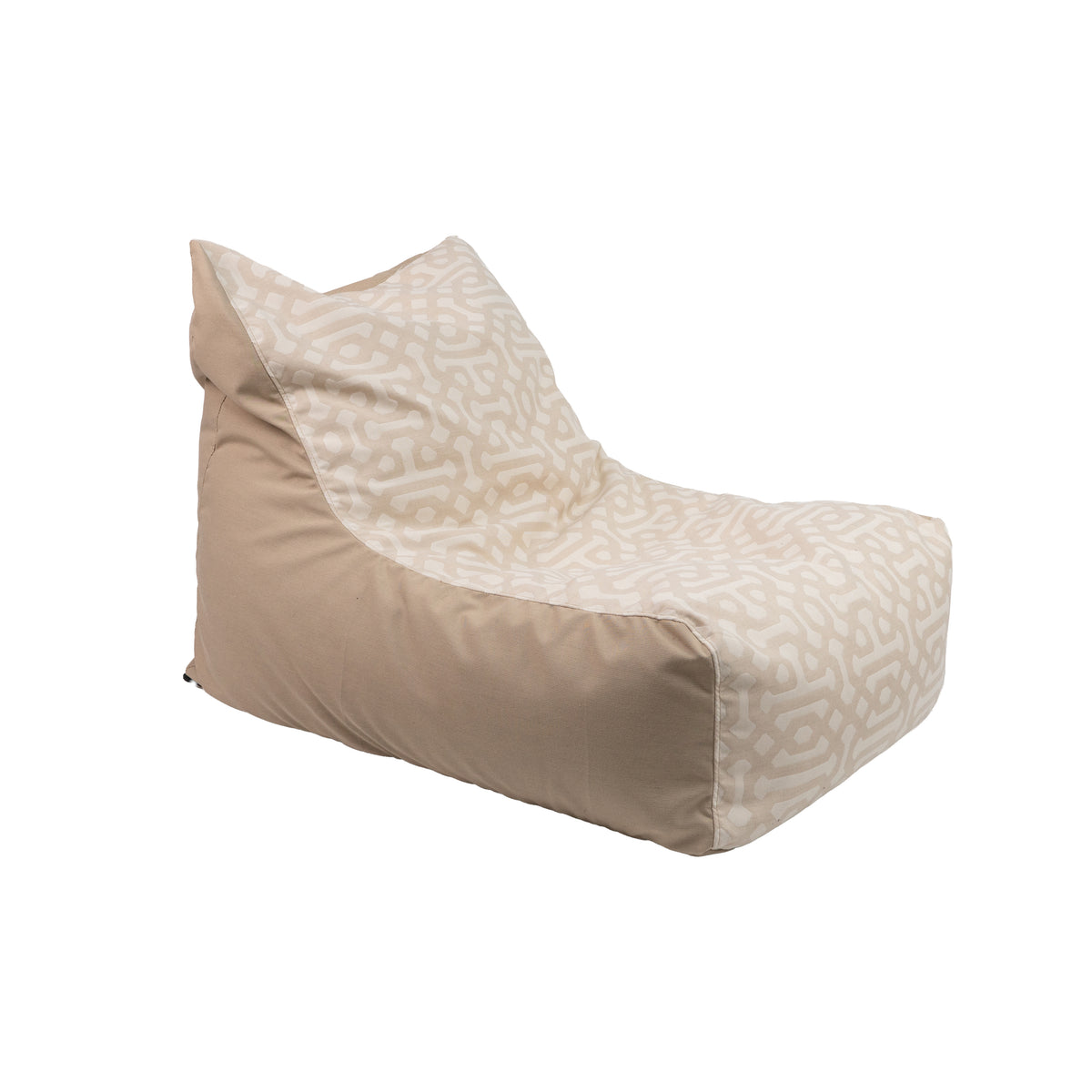 Oudoor Bean Bag Lounger with Sunbrella - Fretwork Flax/Spectrum Sand