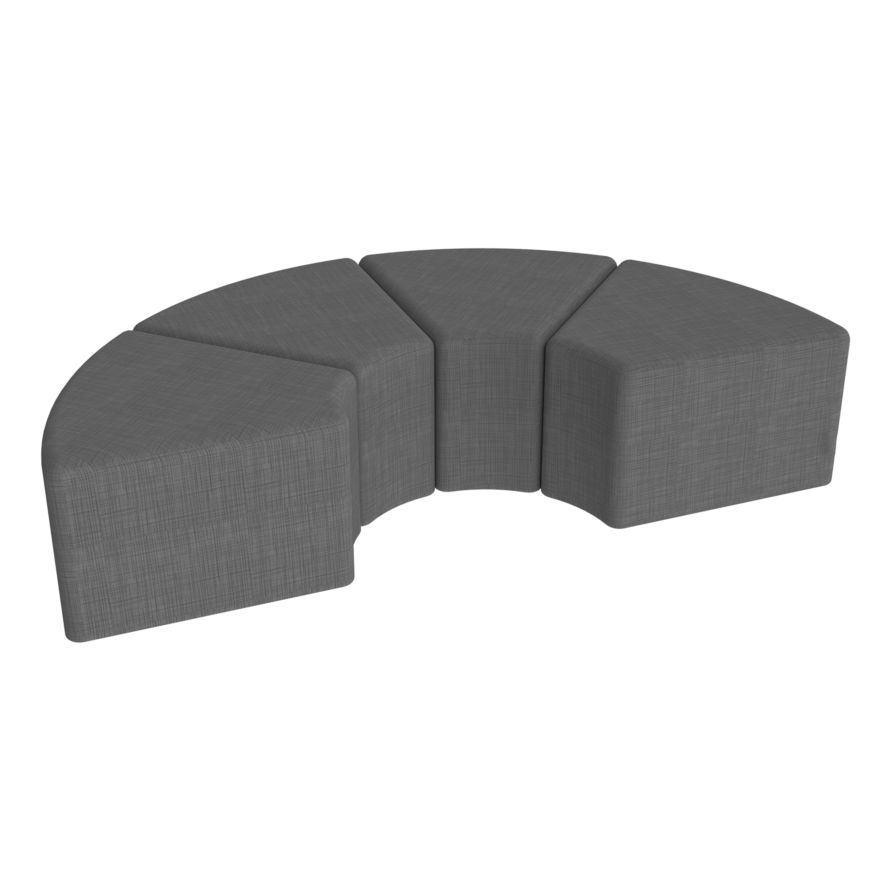 Pro Series Upholstered Arc Ottoman 12" Height, 4-Piece - Slate Gray Crosshatch