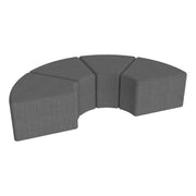 Pro Series Upholstered Arc Ottoman 12" Height, 4-Piece - Slate Gray Crosshatch