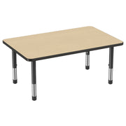 30" x 48" Rectangle Thermofused Activity Table with Adjustable Chunky Legs - Maple/Black