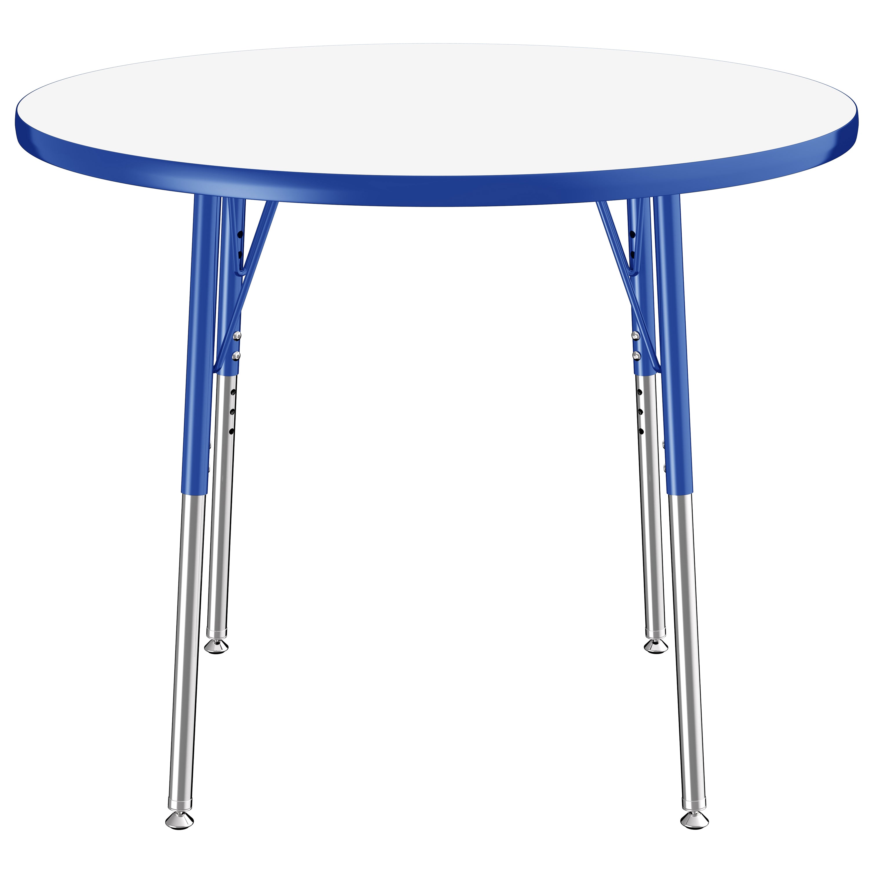 36" Round Dry-Erase Activity Table with Adjustable Standard Swivel Glide Legs - Whiteboard/Blue