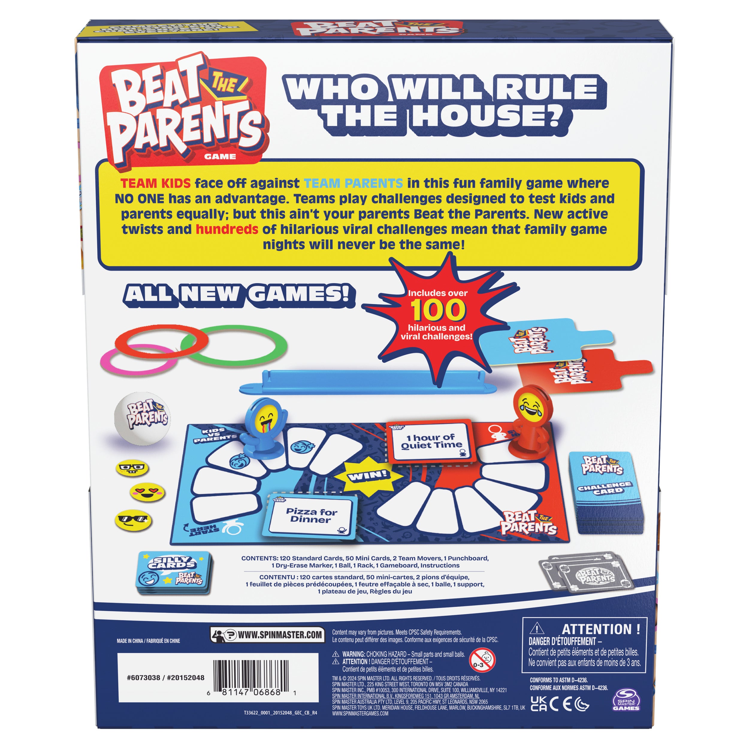 Spin Master Games, Beat the Parents, 2025 Edition with New Challenges & Cards, Friendly Competition Family Game, Fun Activity for Kids, Adults & Family Game Night, 4-8 Players, for Ages 6 & Up