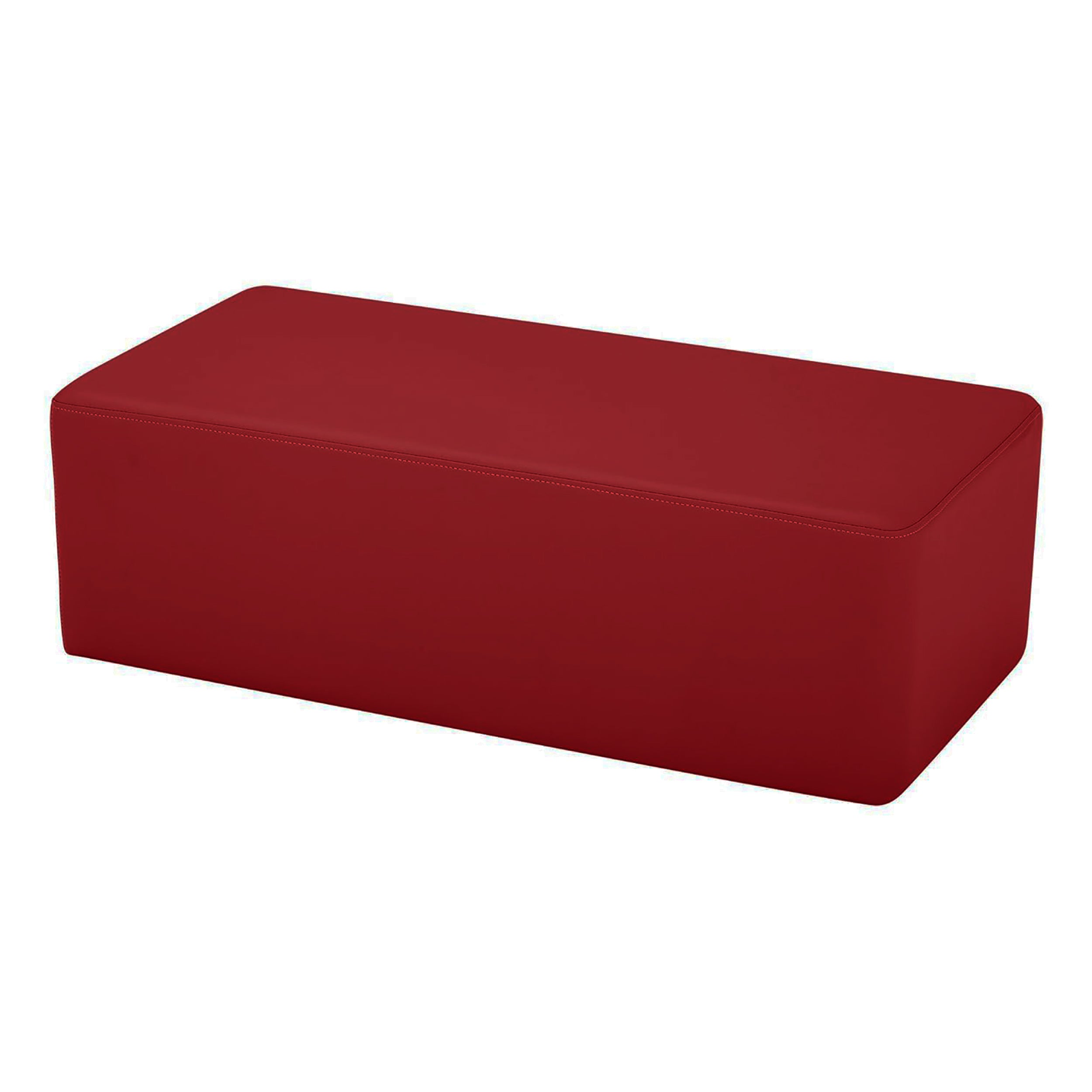 Pro Series Upholstered Rectangle Ottoman 12" Height - Crimson