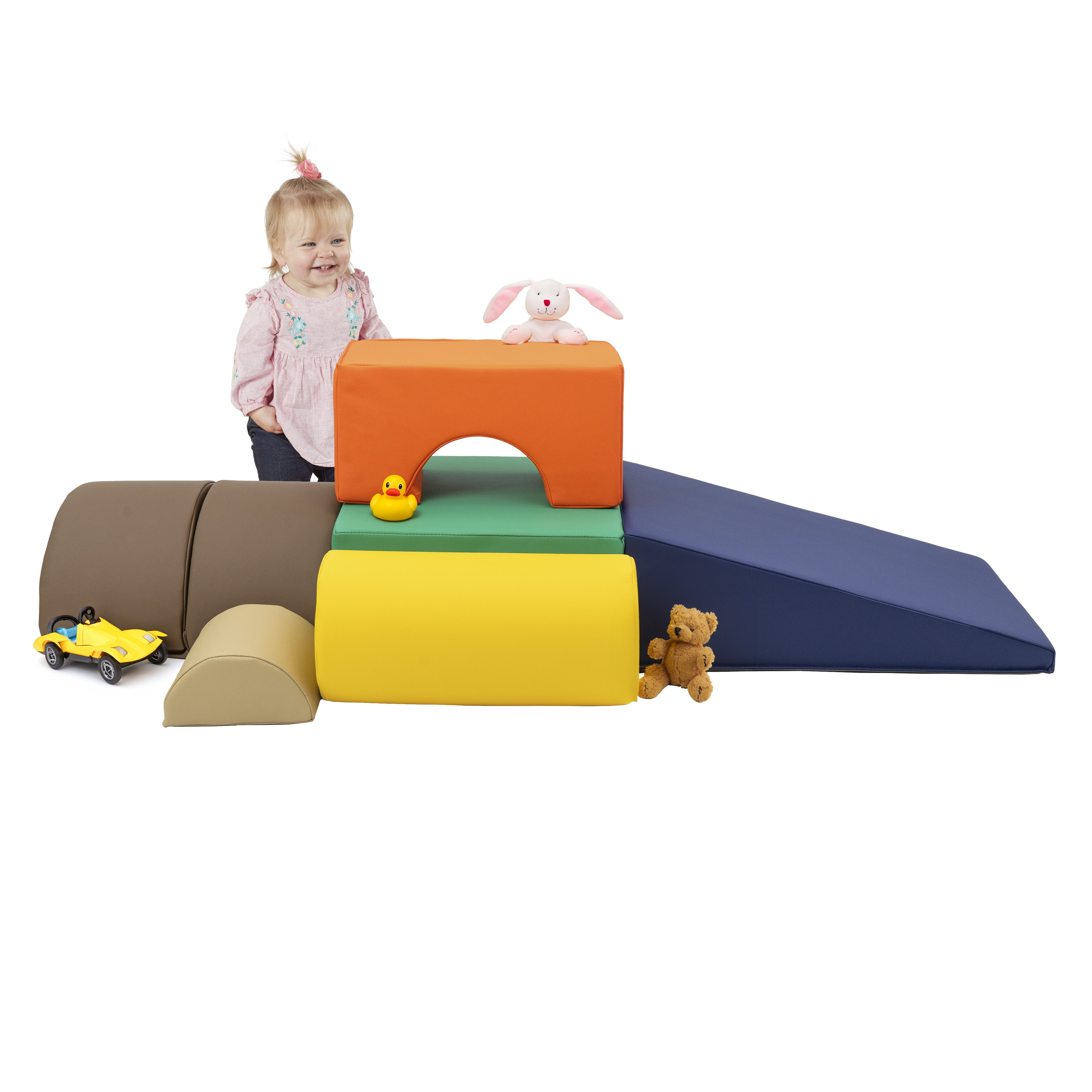 SoftScape Playtime and Climb, 6-Piece - Navy/Orange