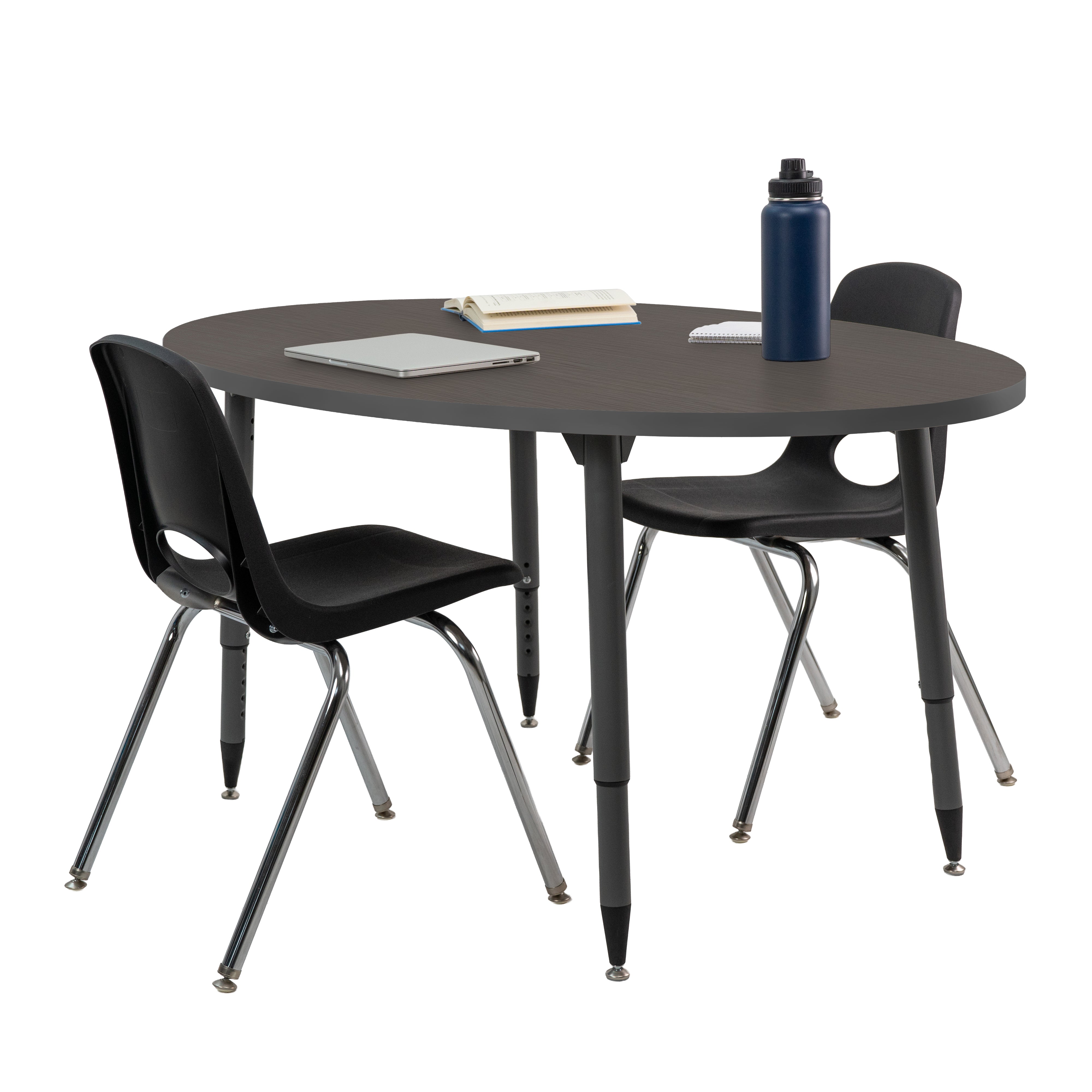 Adapte 30" x 60" Oval Thermofused Activity Table with Adjustable Tapered Legs - Cosmic Strandz/North Sea