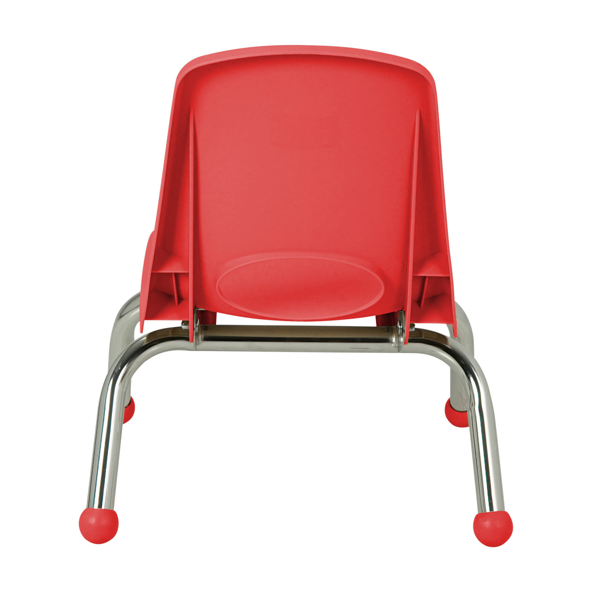8" Stack Chair with Ball Glides, 6-Pack - Red