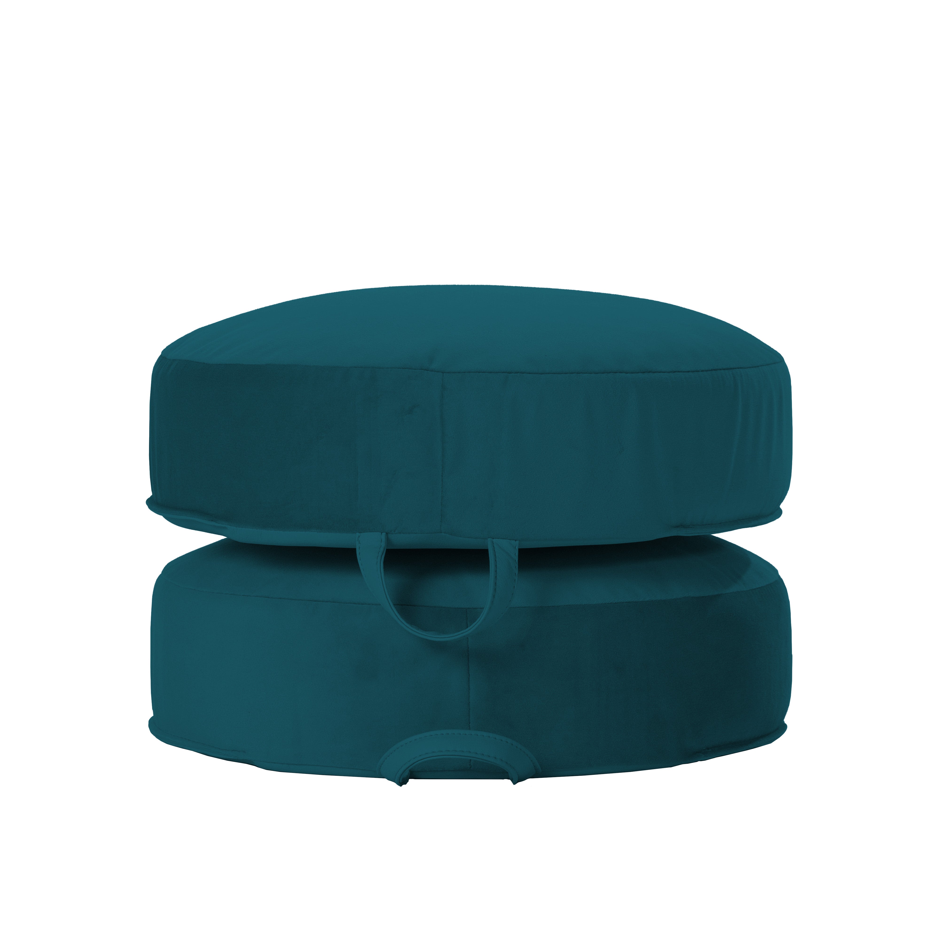 Overstuffed Microfiber Floor Cushions, 2-Piece - Peacock