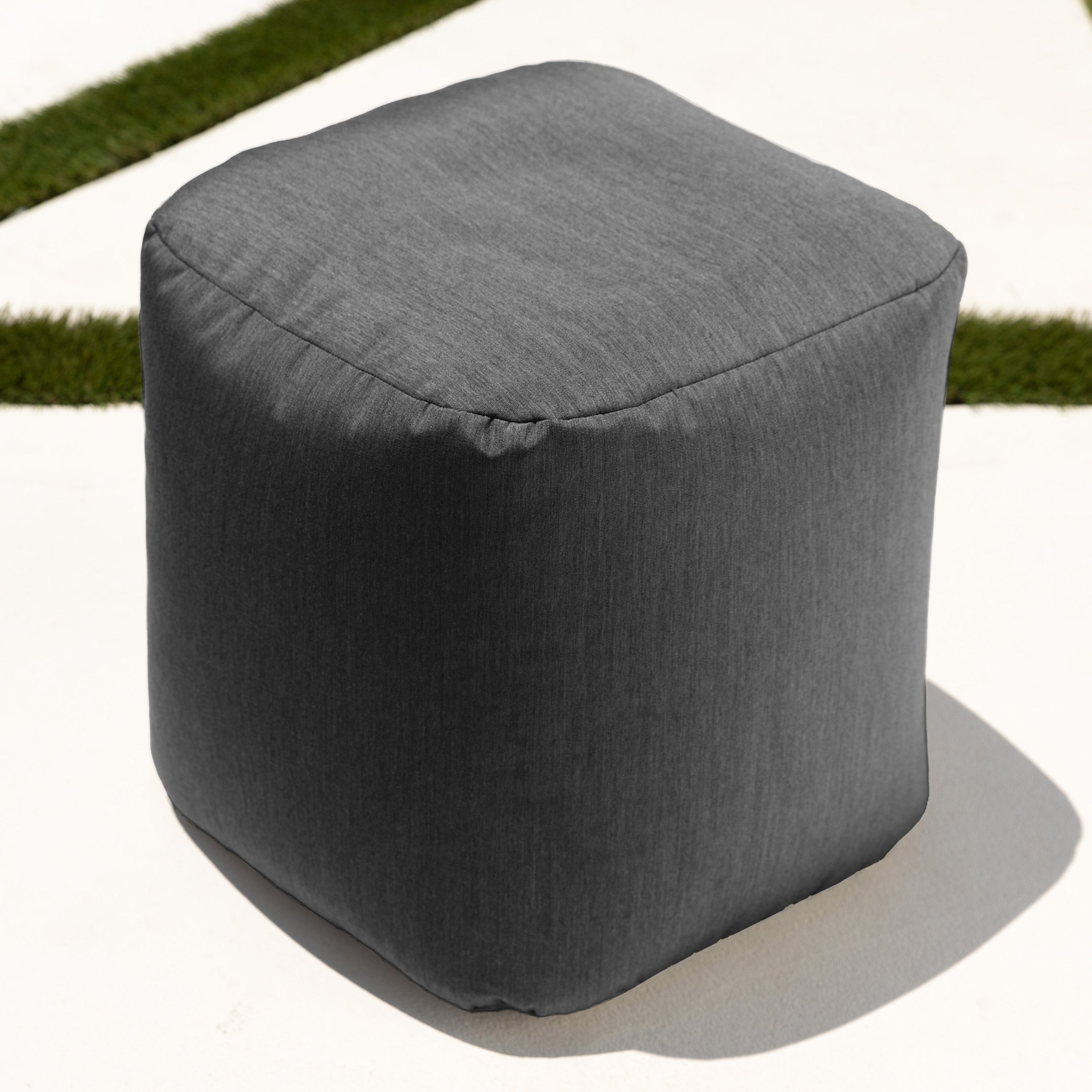 Jaxx Luckie Outdoor Patio Bean Bag Ottoman, Charcoal