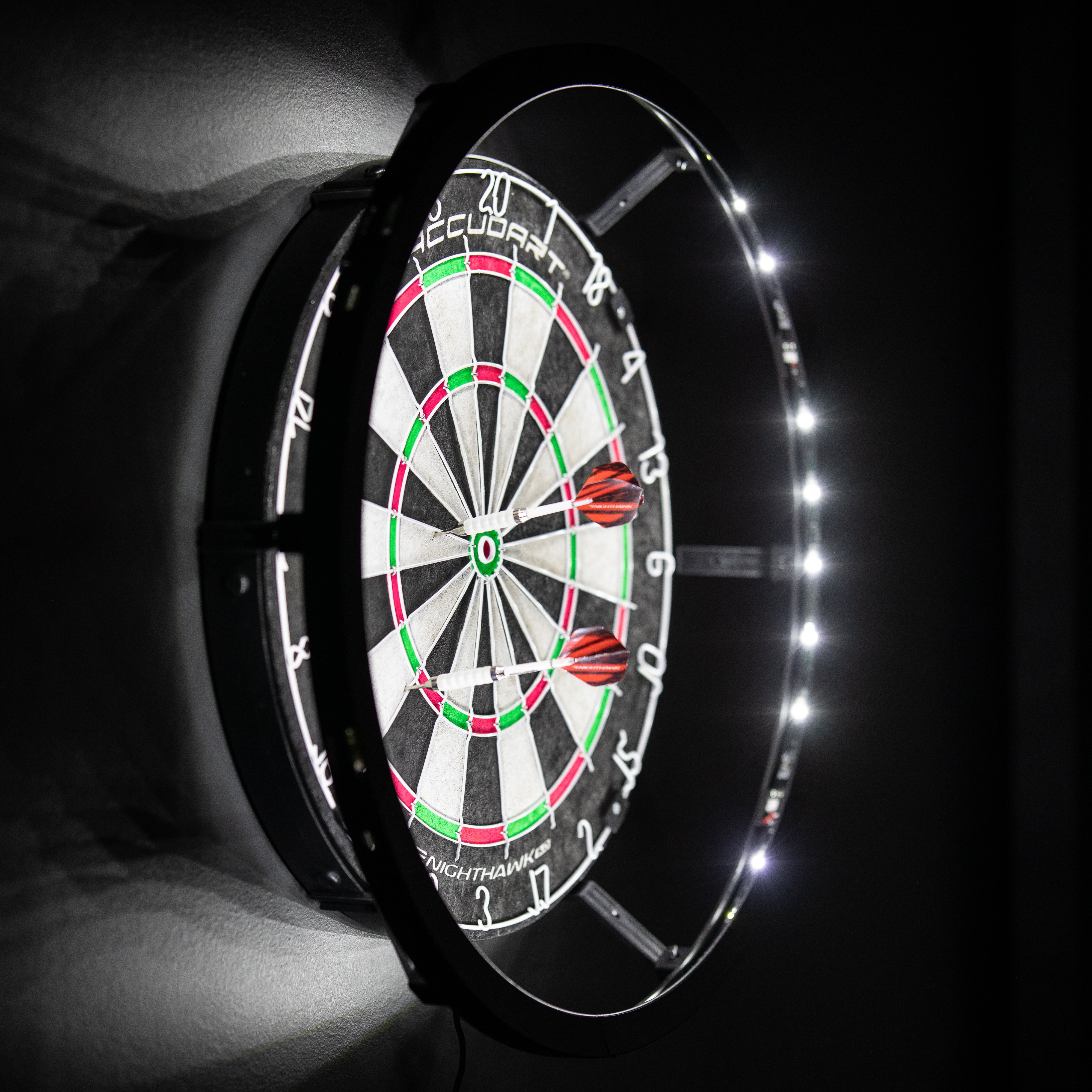 Accudart Nighthawk 2 in 1 LED/Blacklight Bristle Dartboard Surround Set