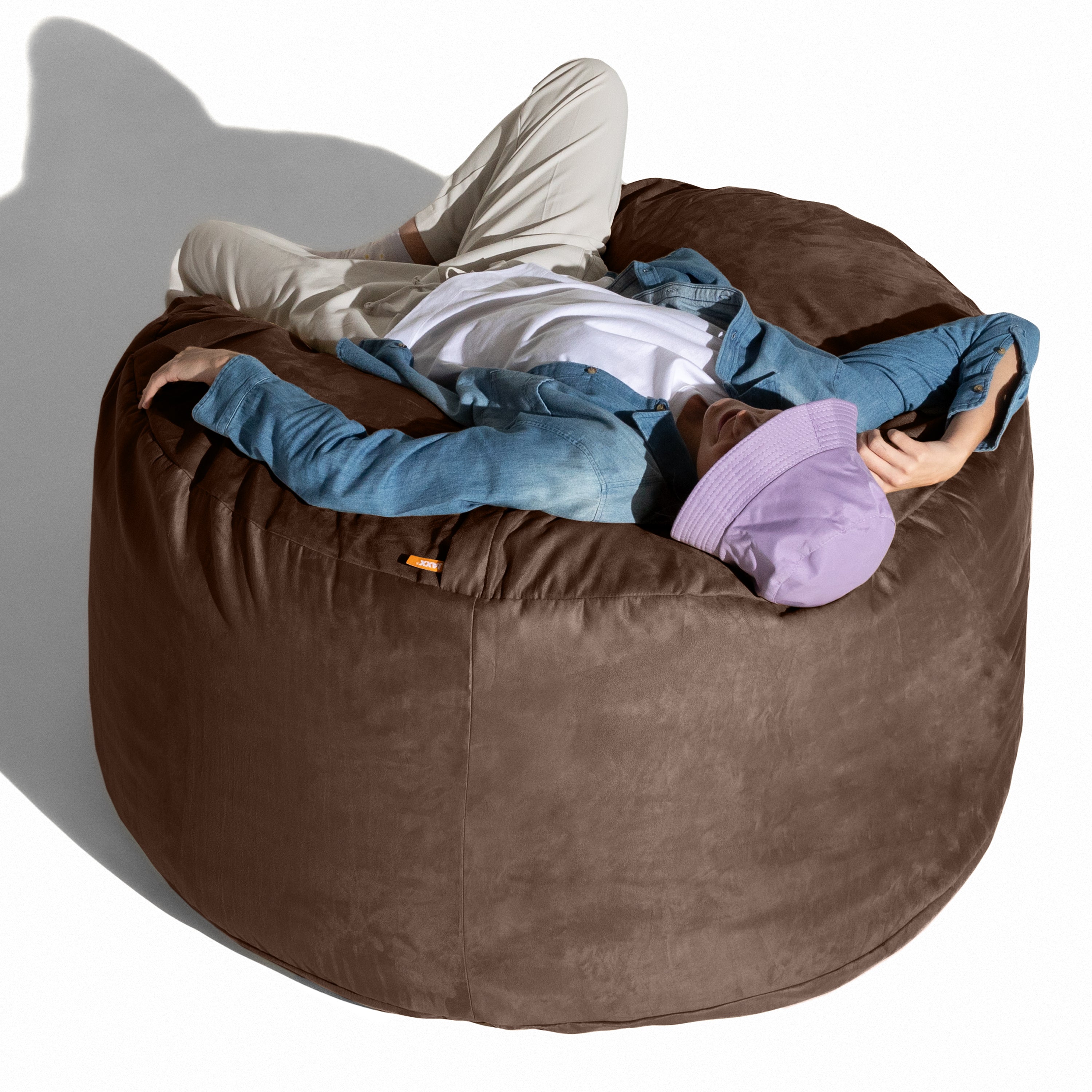 Jaxx 4 ft Round Bean Bag Chair for Adults, Chocolate
