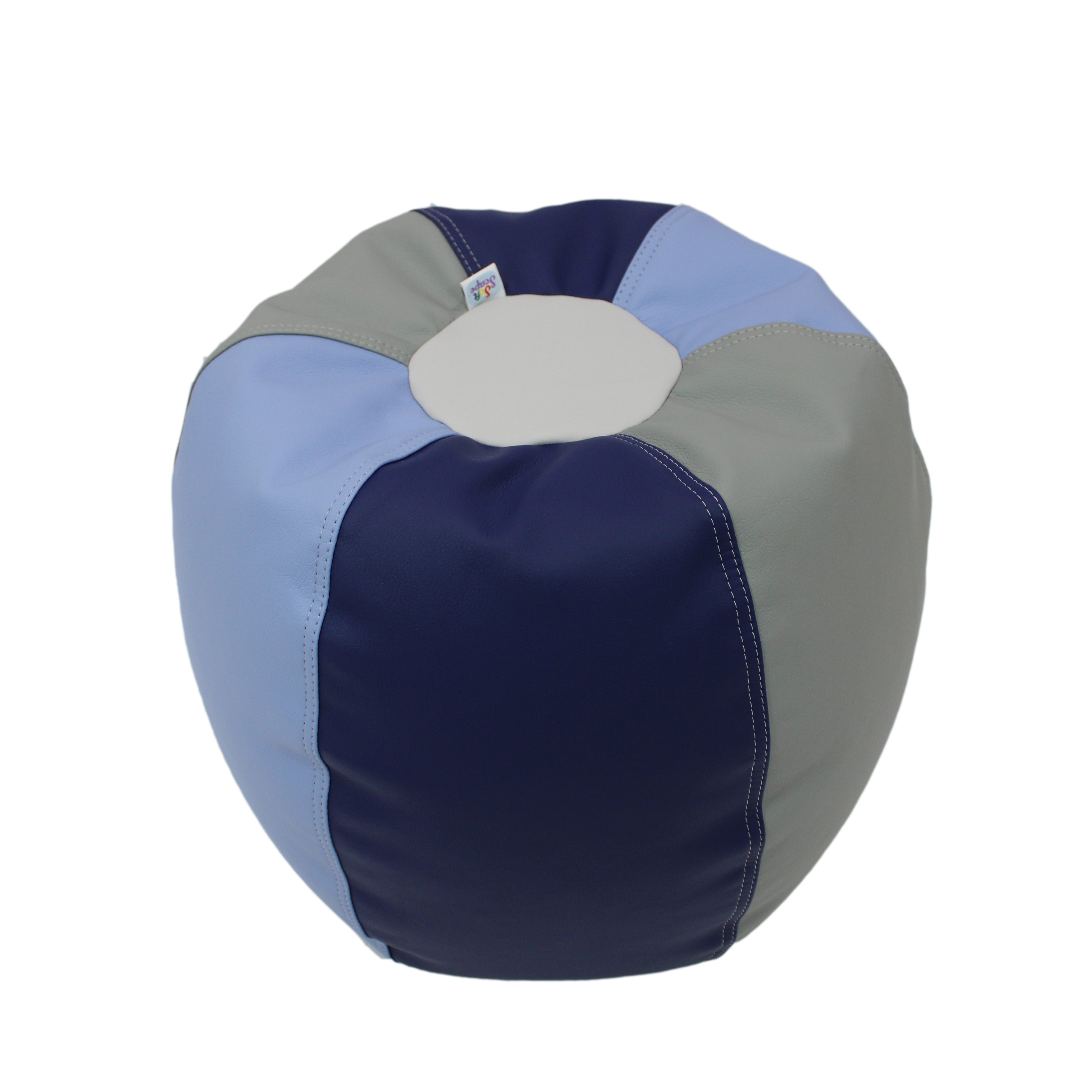 SoftScape Bean Bag Puffs 12" Height, 2-Piece - Navy/Powder Blue