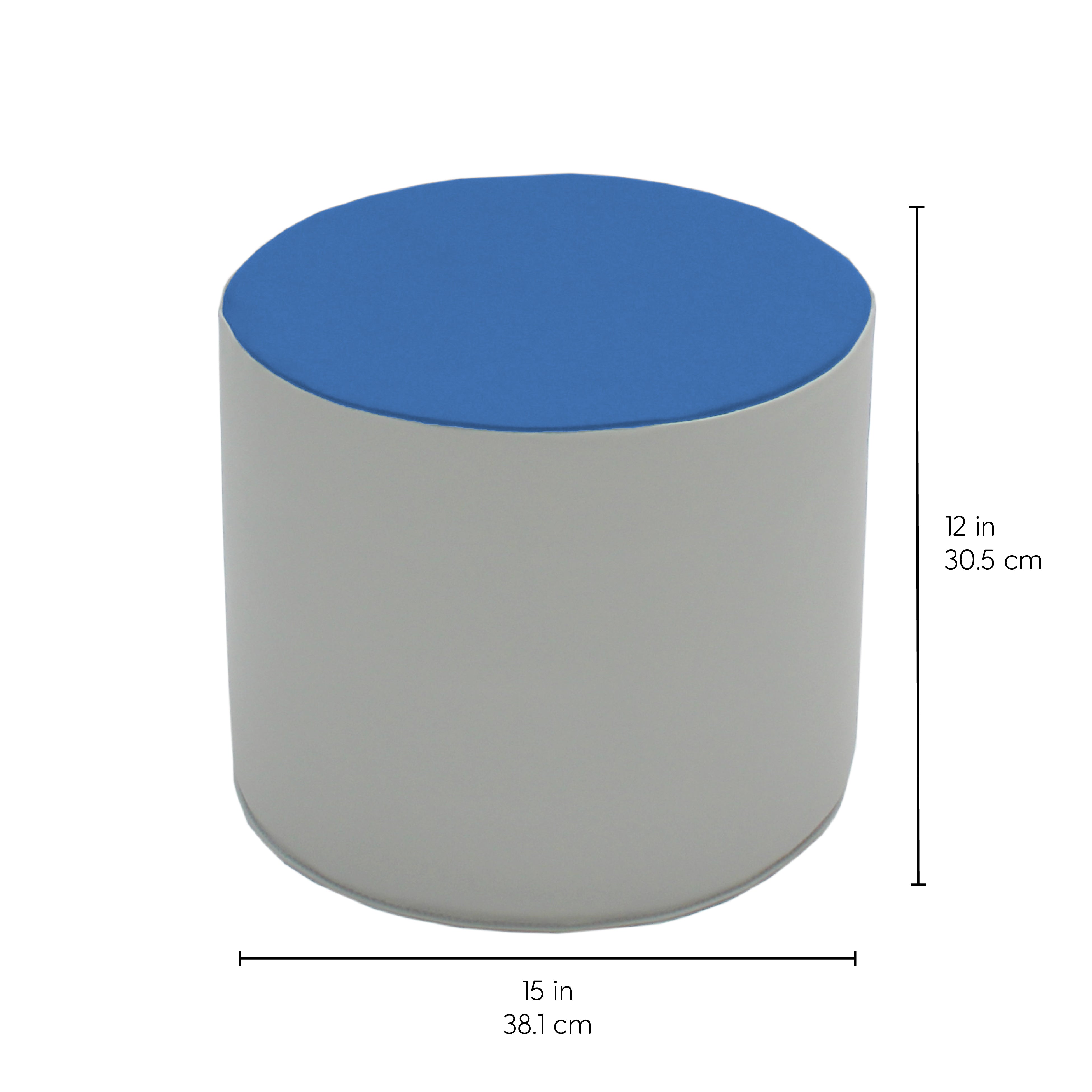 SoftScape 15" Round Accent Ottomans, 4-Piece - Light Gray