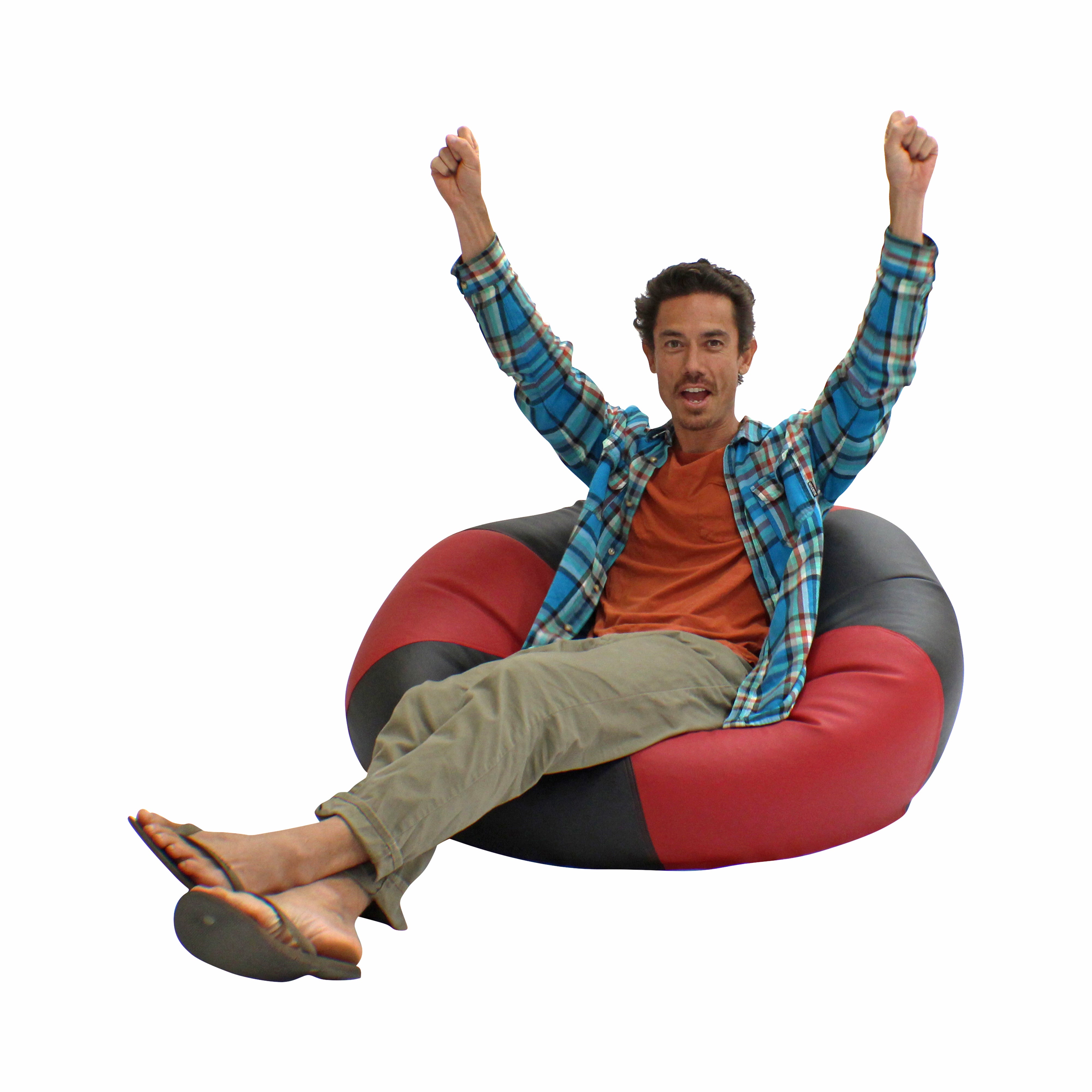 SoftScape Classic 38" Large Bean Bag - Black/Crimson