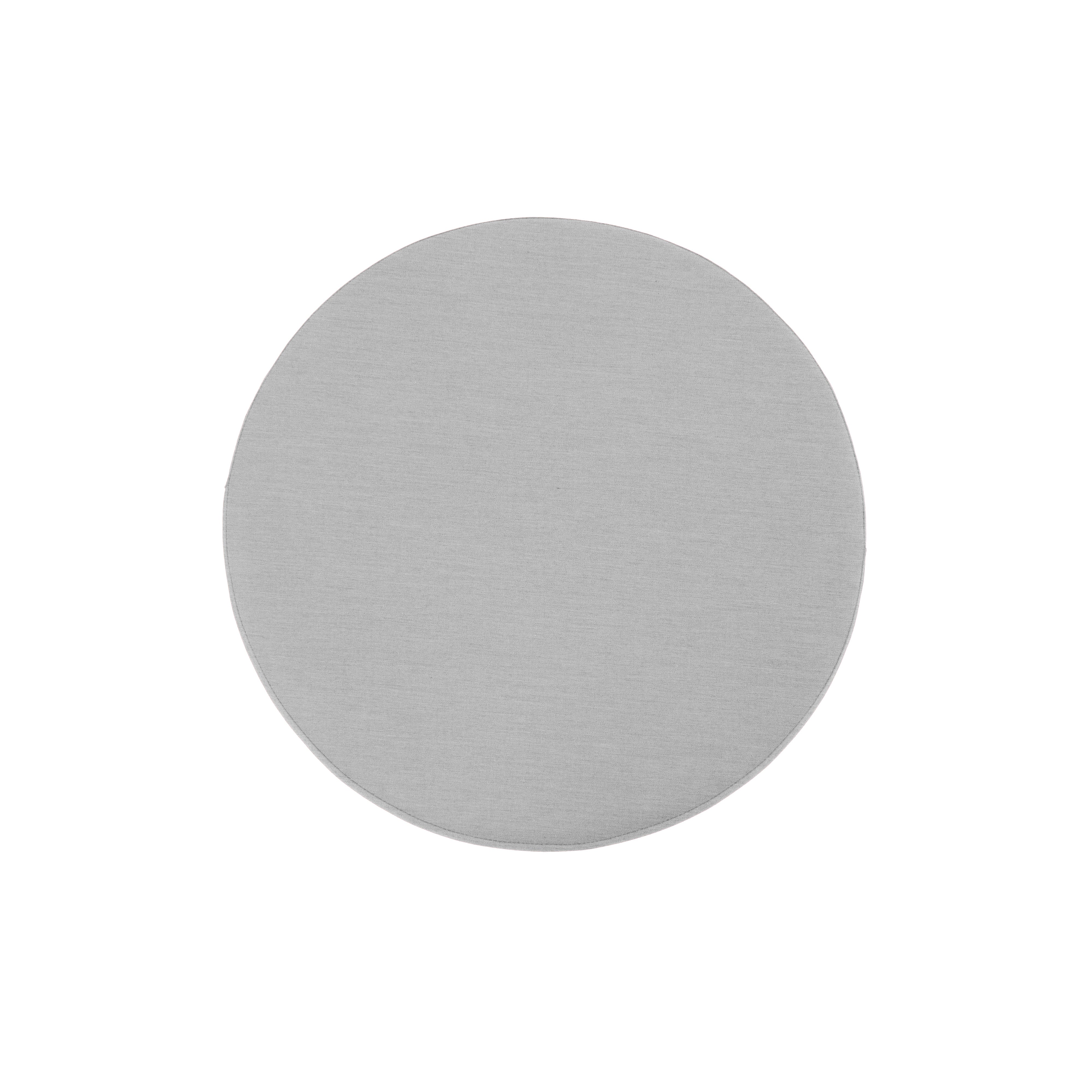 Outdoor 24" Round Ottoman with Sunbrella®, 18" H - Canvas Granite