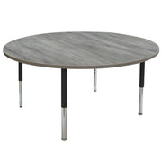 60" Round La Madera Activity Table with Adjustable Super Legs - Light Gray Wood/Black