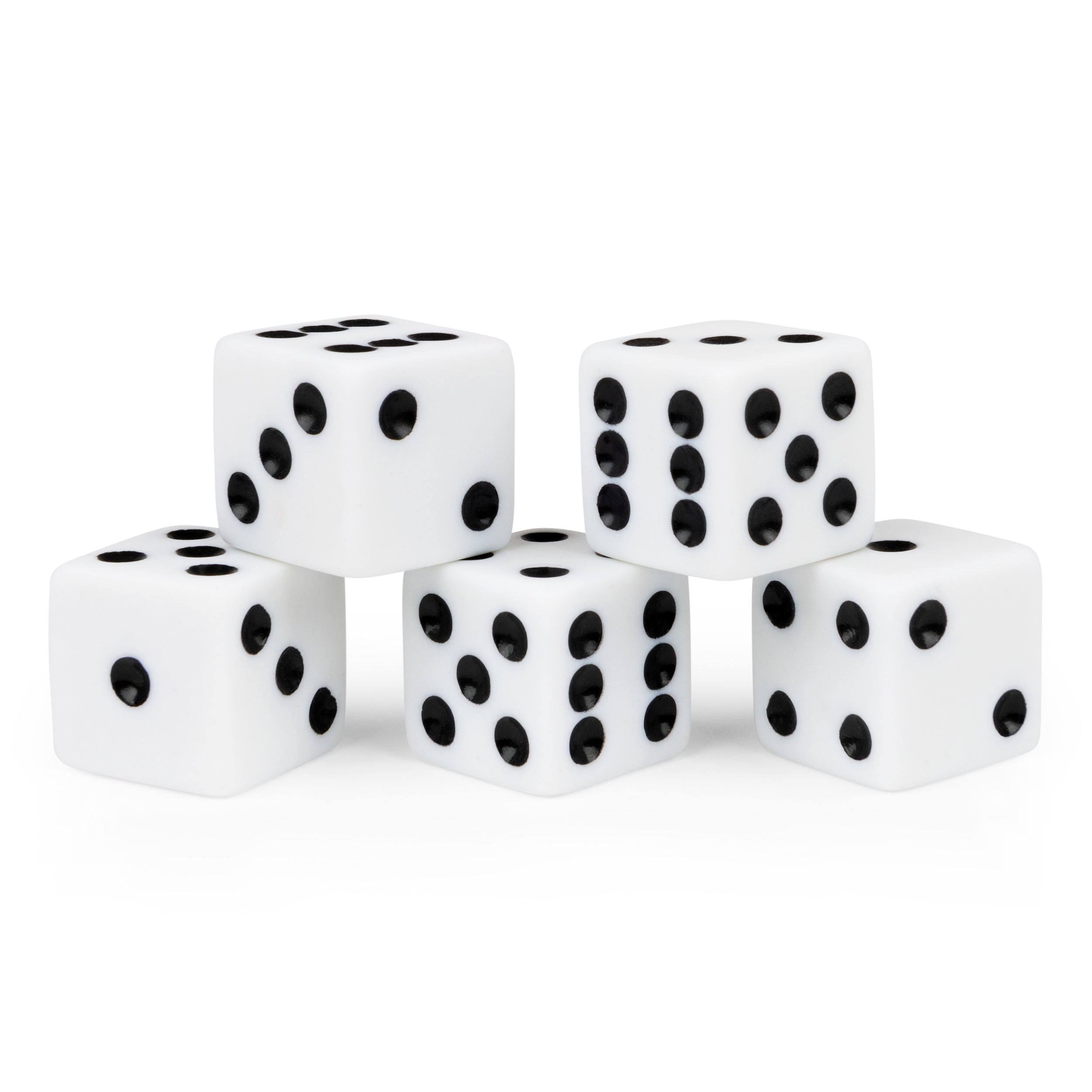 Spin Master Games, Cardinal Classics, 5 Dice, White Replacement Dice for Board Games and Card Games, 5-pack Set