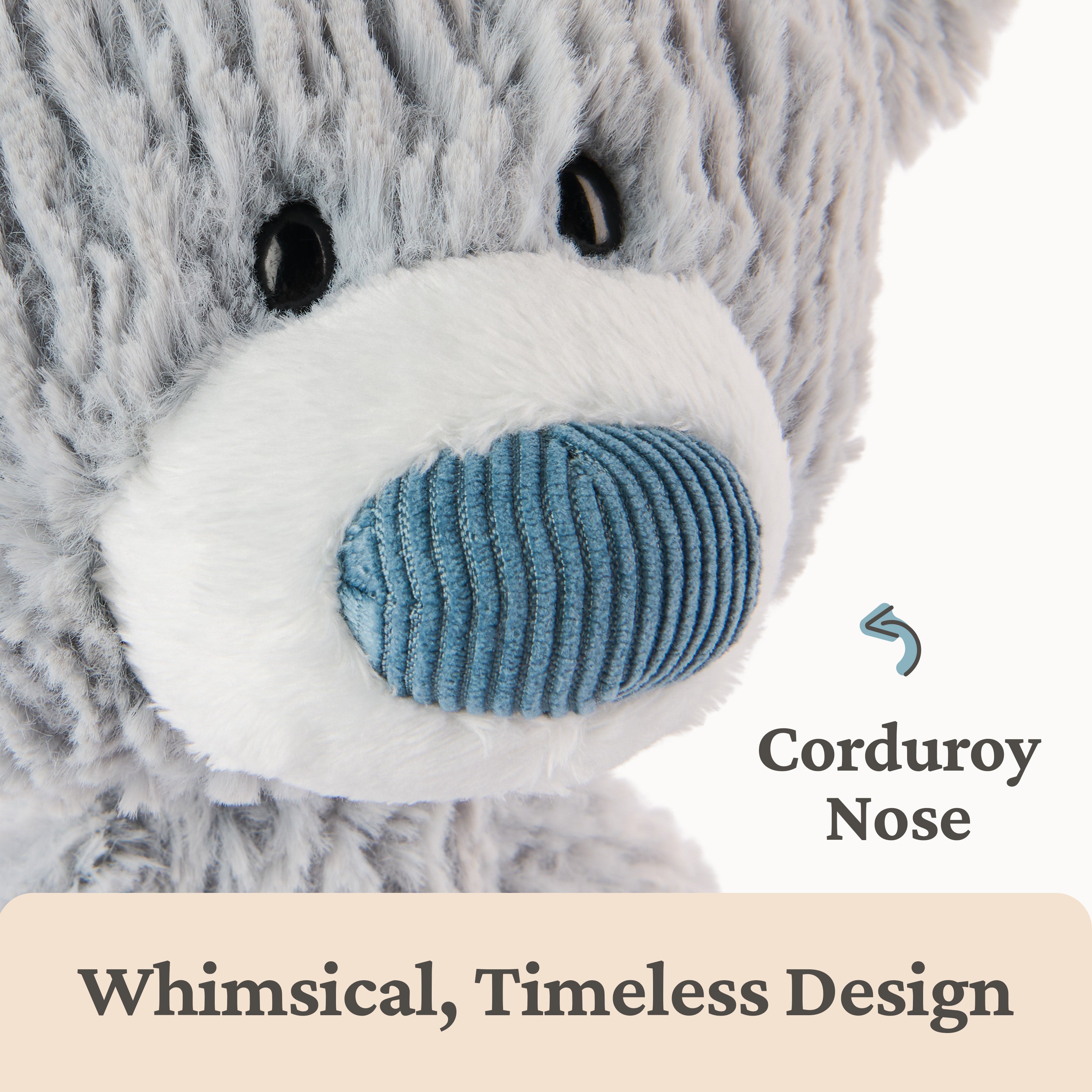 GUND Toothpick Wavy Bear, Teddy Bear Stuffed Animal for Ages 1 and Up, Gray, 15”