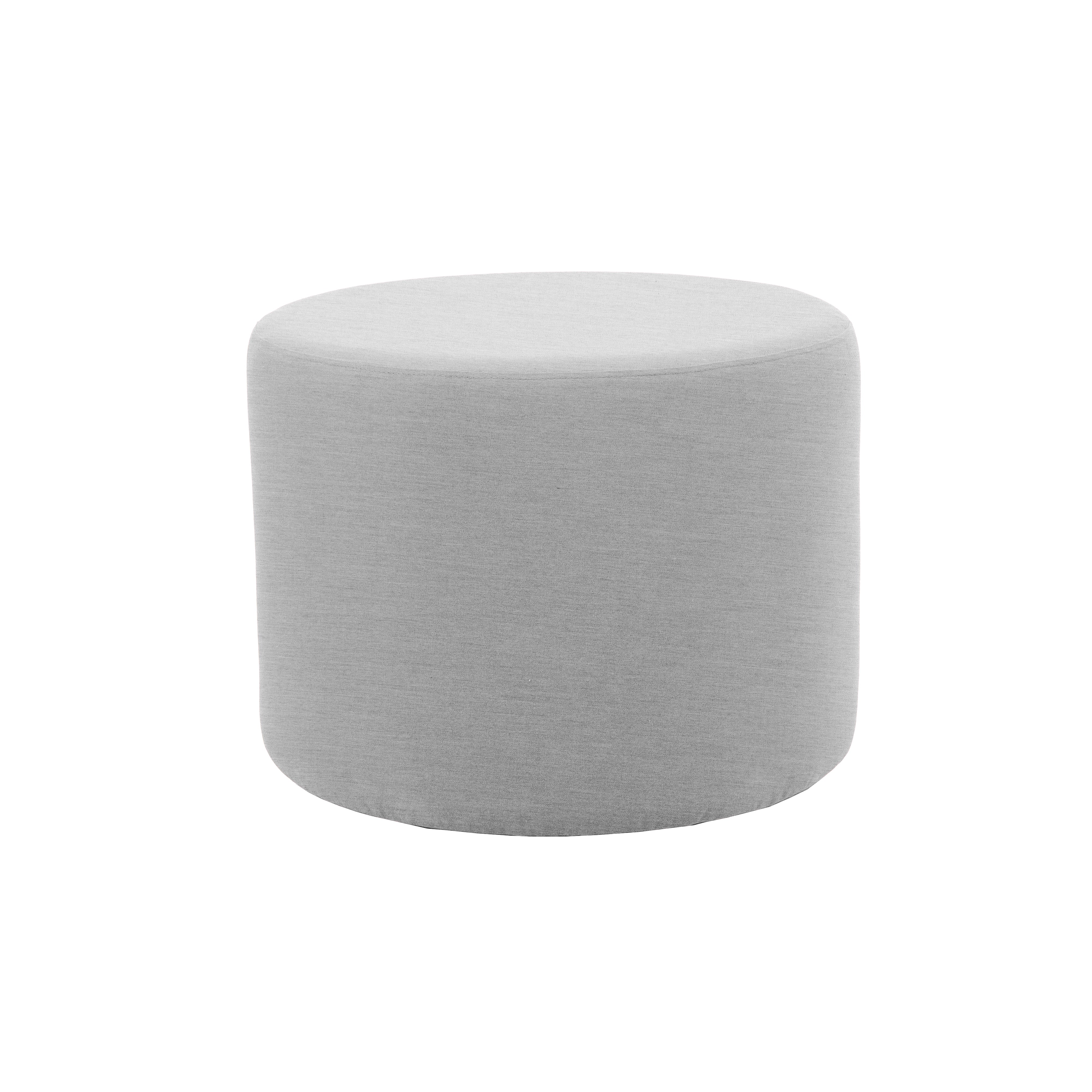 Outdoor 24" Round Ottoman with Sunbrella®, 18" H - Canvas Granite