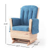 Safe Rocker Glider with Std. Base and Blue Microfiber Cushions