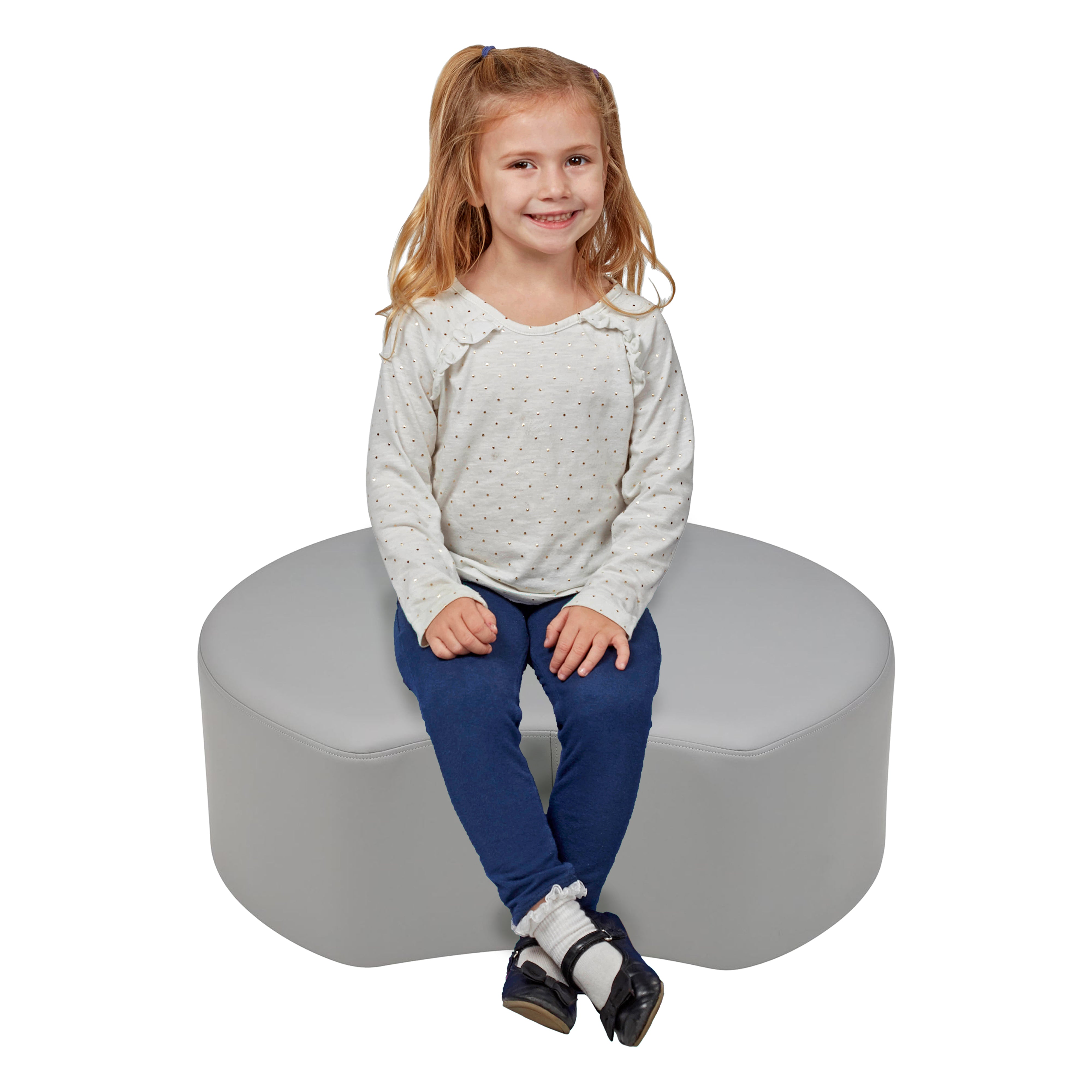 Pro Series Upholstered Crescent Ottoman 12" Height - Gray