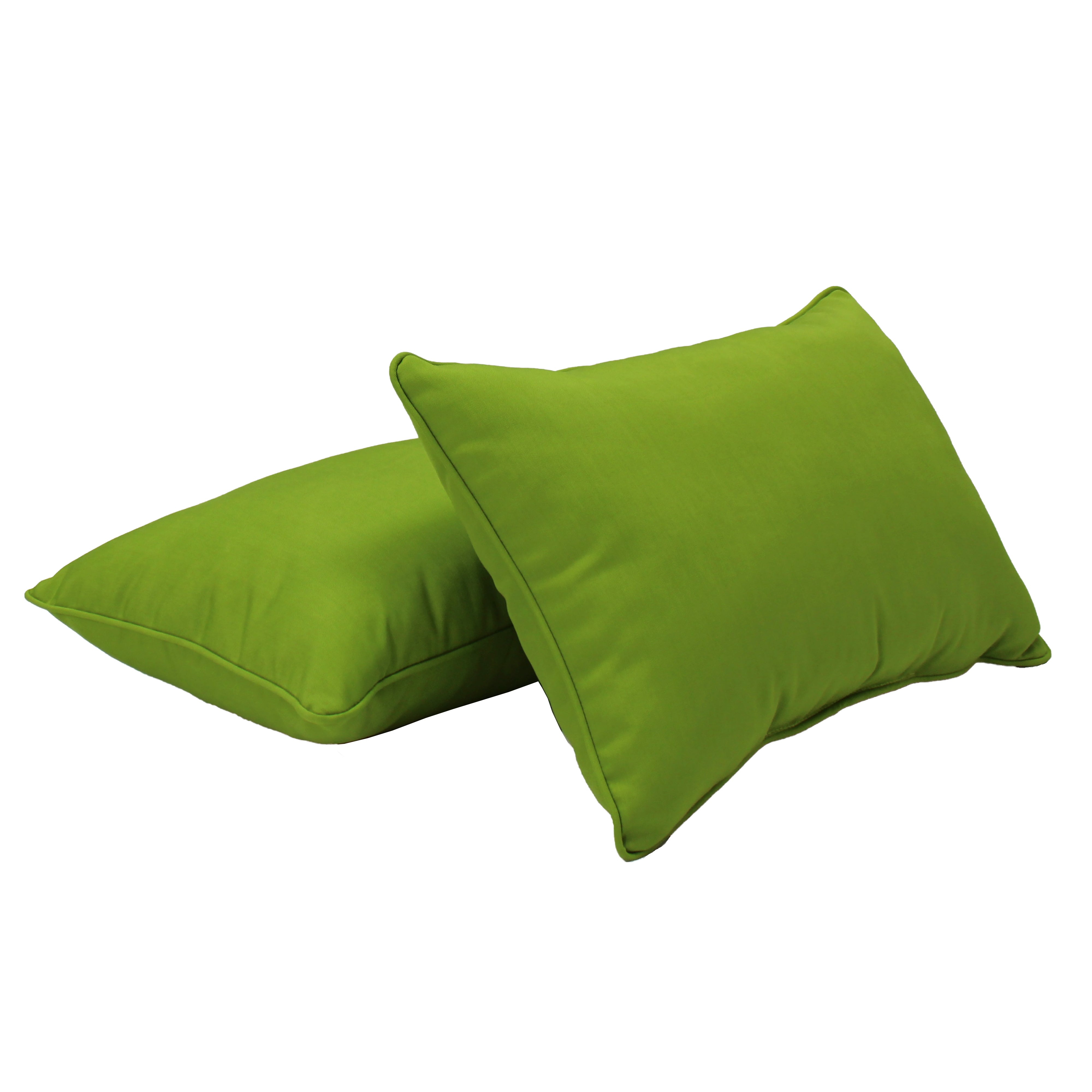Presidio 16" x 24" Lumbar Indoor/Outdoor Pillow with Piping, 2-Piece - Lime Green