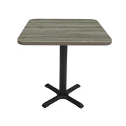 30" x 30" Square Cafe Bistro Table - Gray Wood/Black