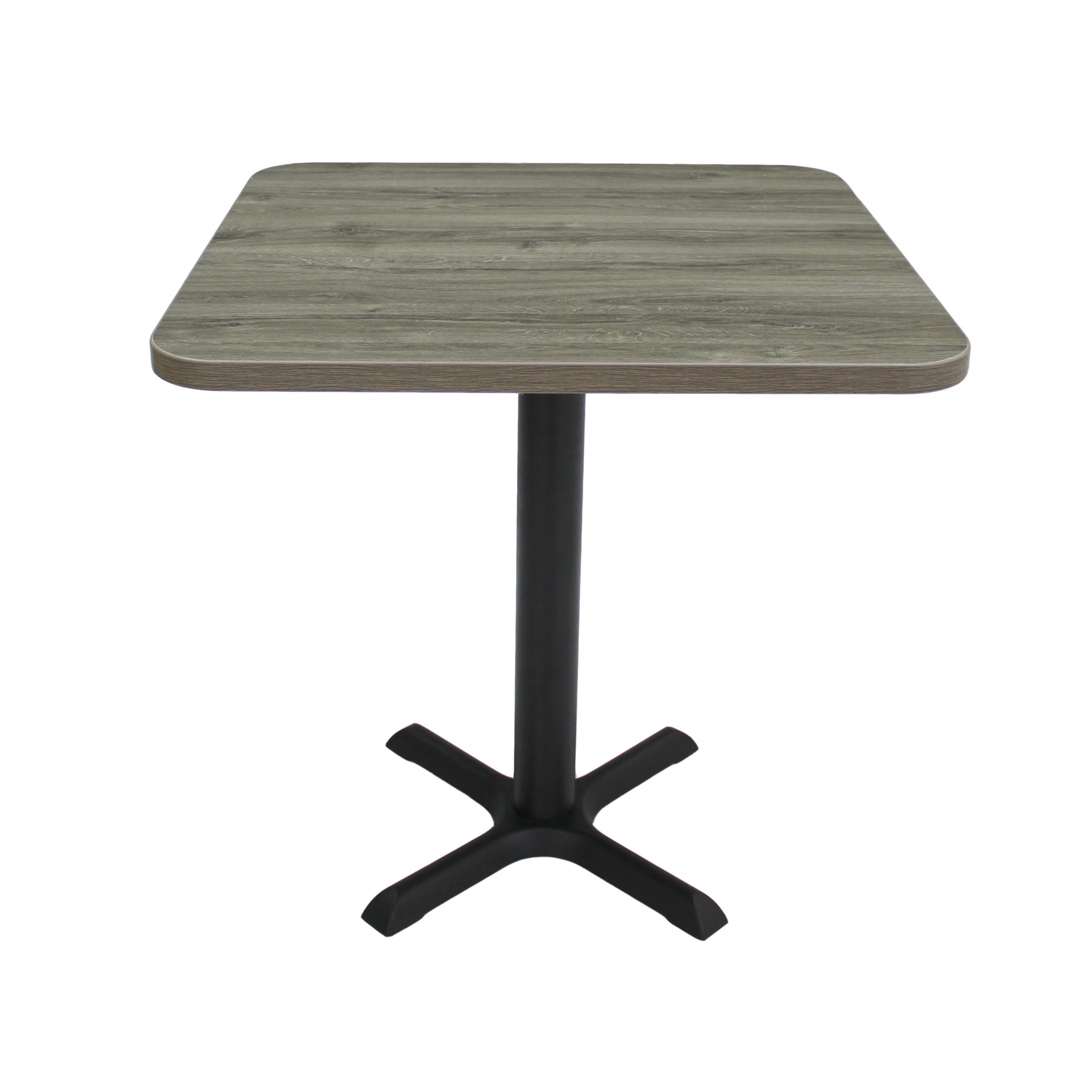 30" x 30" Square Cafe Bistro Table - Gray Wood/Black