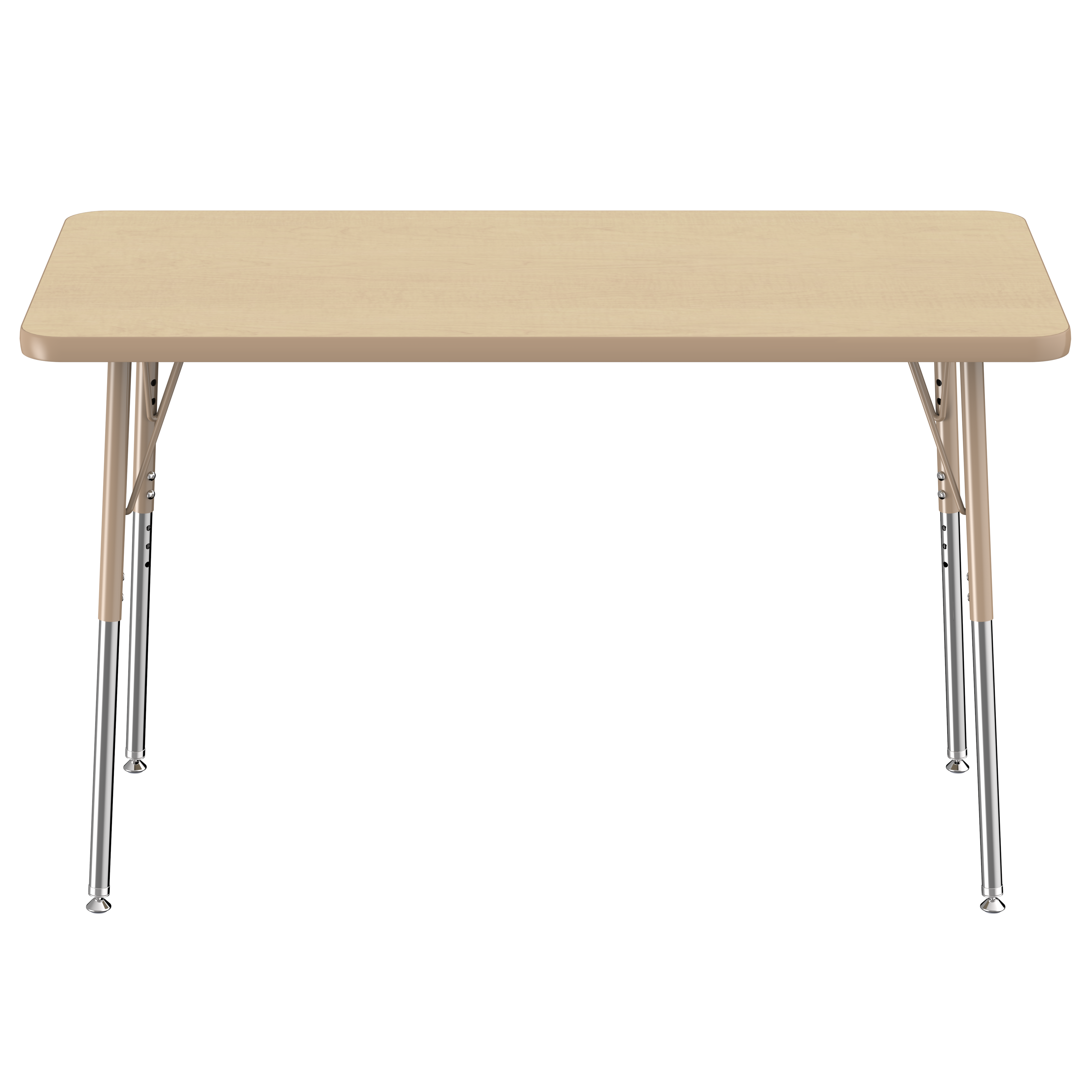 24" x 48" Rectangle T-Molding Activity Table with Adjustable Standard Swivel Glide Legs - Maple/Sand