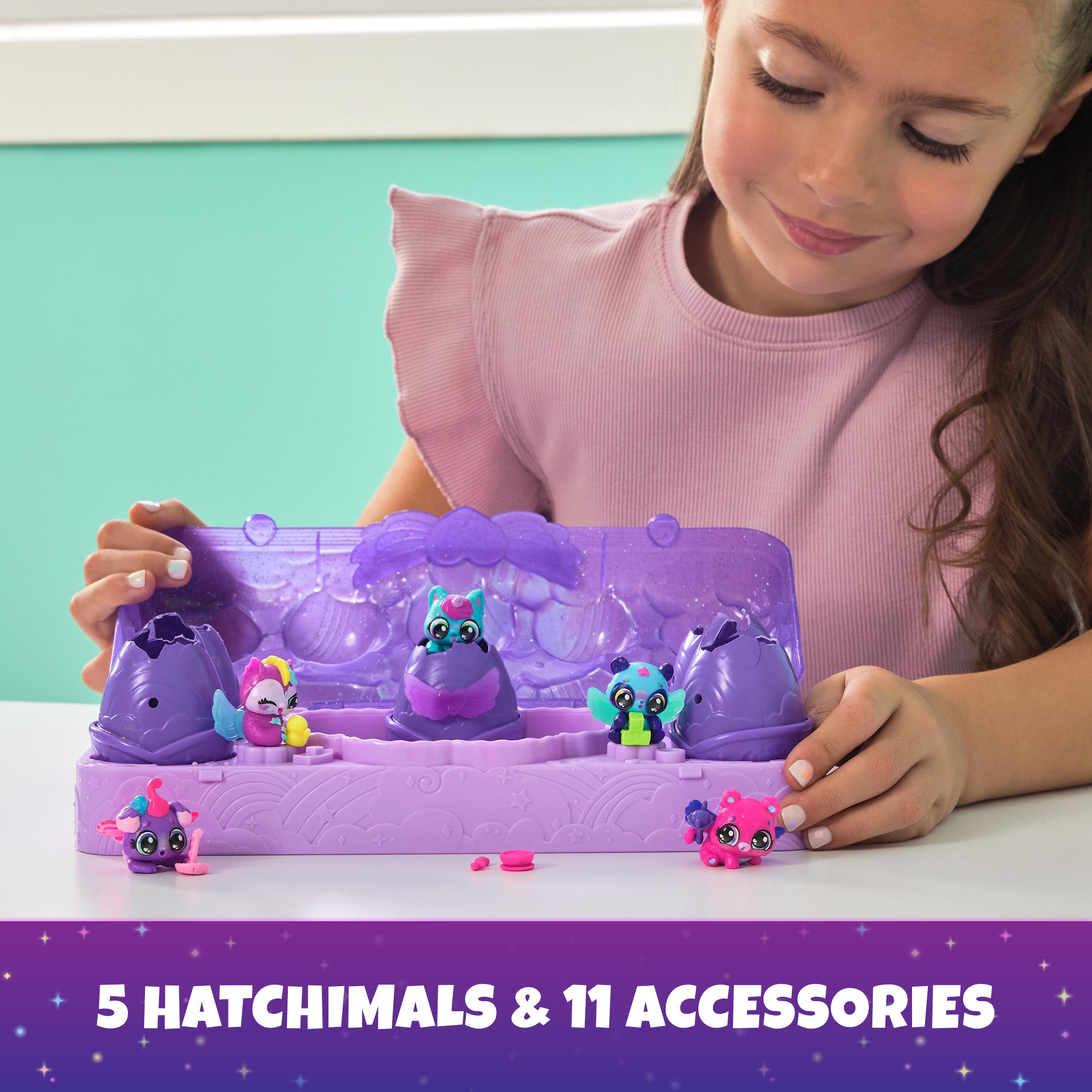 Hatchimals Alive, Neon Rainbow Egg Carton Toy with 5 Mini Figures in Color Reveal Eggs & 11 Accessories, Kids Toys for Girls & Boys Ages 3 and up
