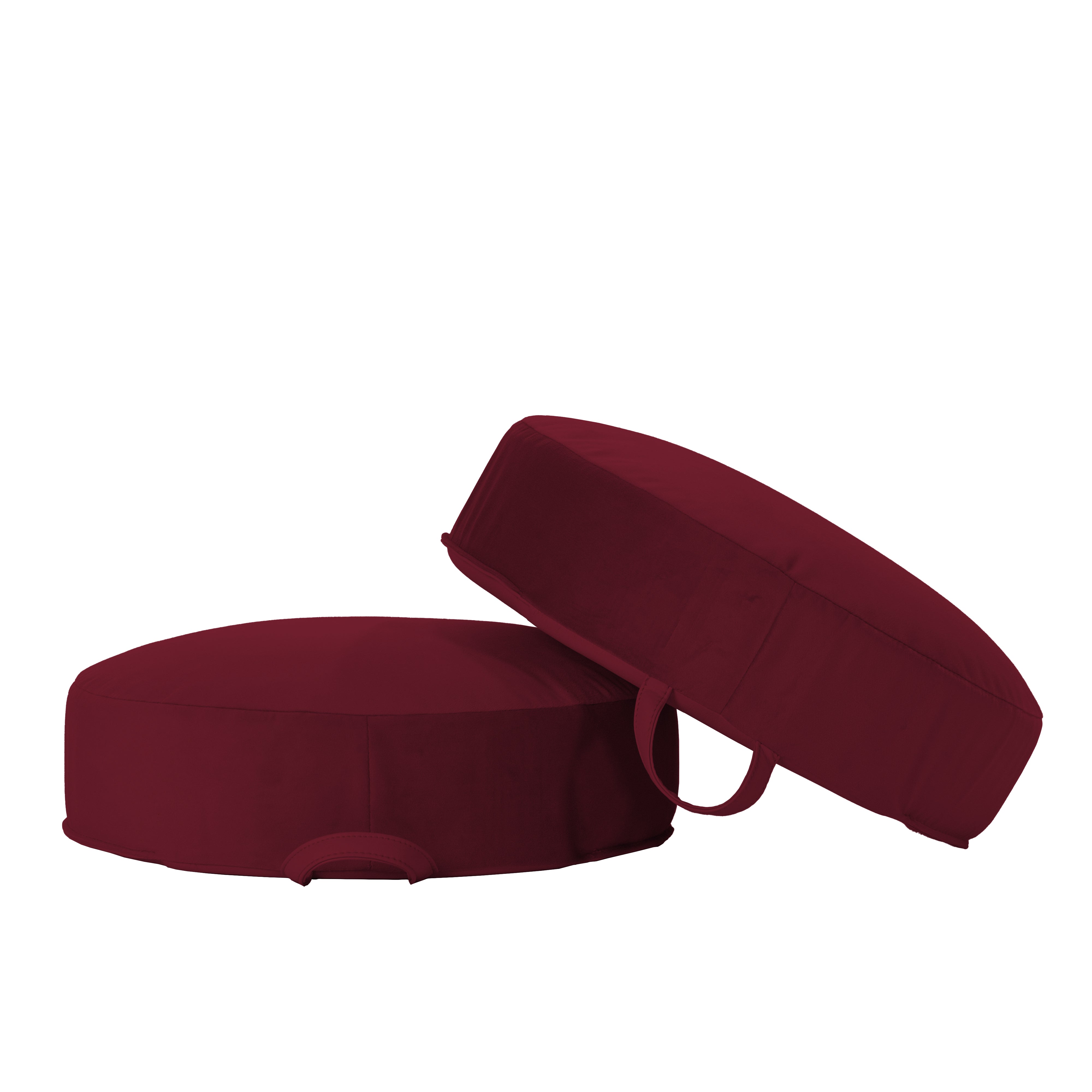 Overstuffed Microfiber Floor Cushions, 2-Piece - Bordeaux