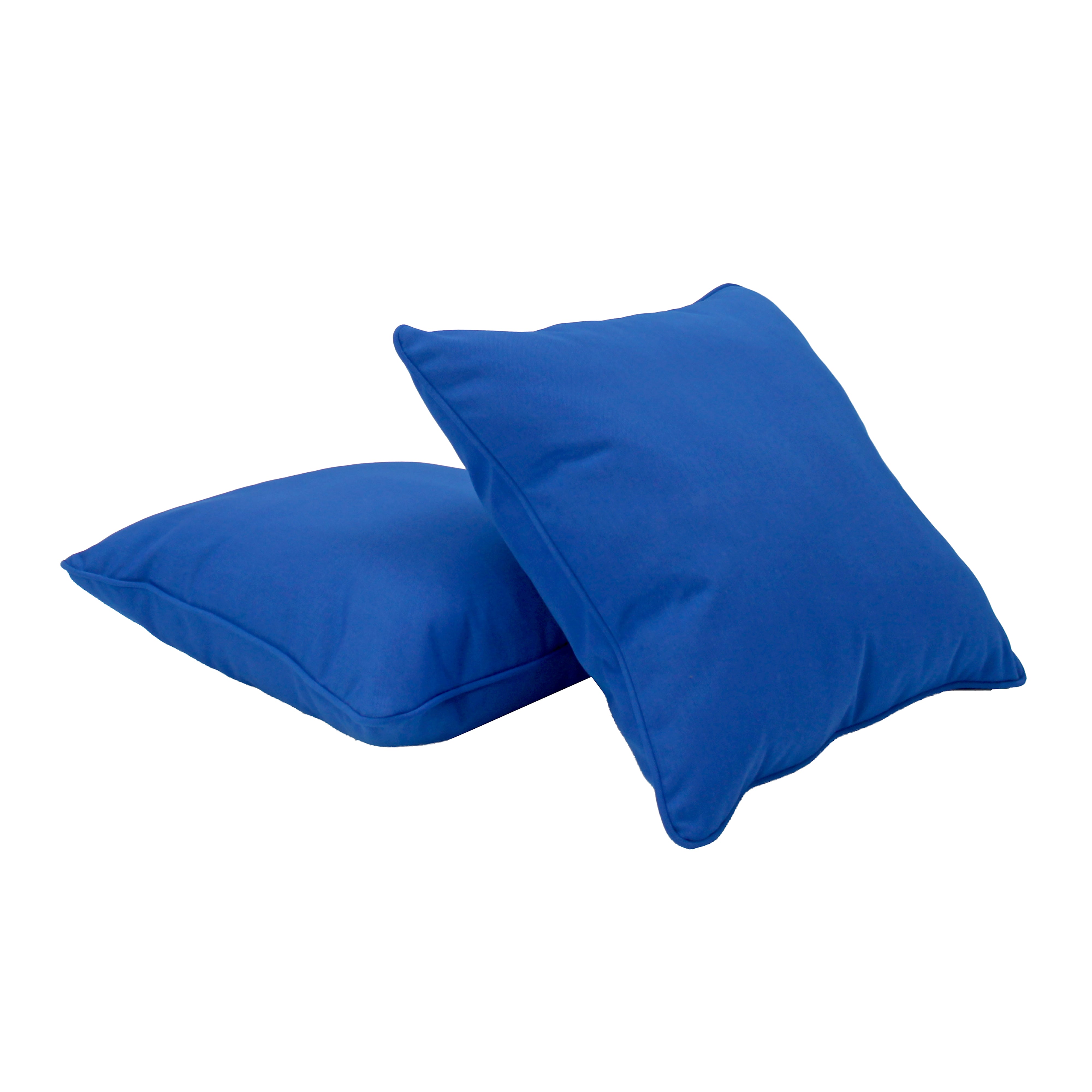 Presidio 18"x 18" Square Indoor/Outdoor Pillow with Piping, 2-Piece - Brilliant Blue