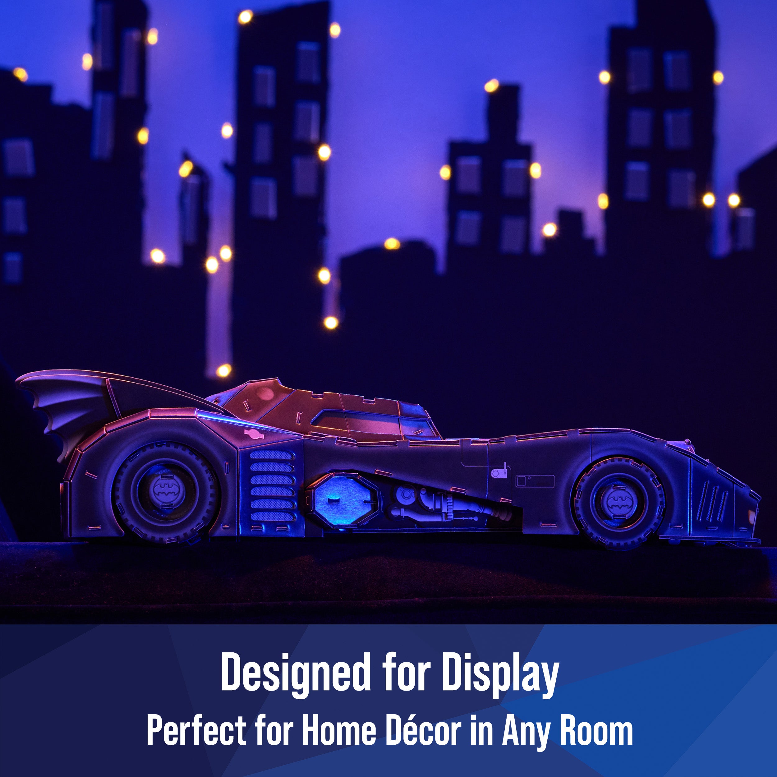 4D Build, DC Batman Retro Batmobile 3D Model Kit with Stand, Batman Collectibles & Desk Décor, Adult Puzzle, Building Toys, 3D Puzzles for Adults & Teens, 202 Pieces, for Ages 12 & Up