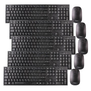 Impecca 5-Pack Wireless Keyboard and Mouse Combo, Spill-Resistant, Low Power Consumption (KB202WC5PKK) - Black