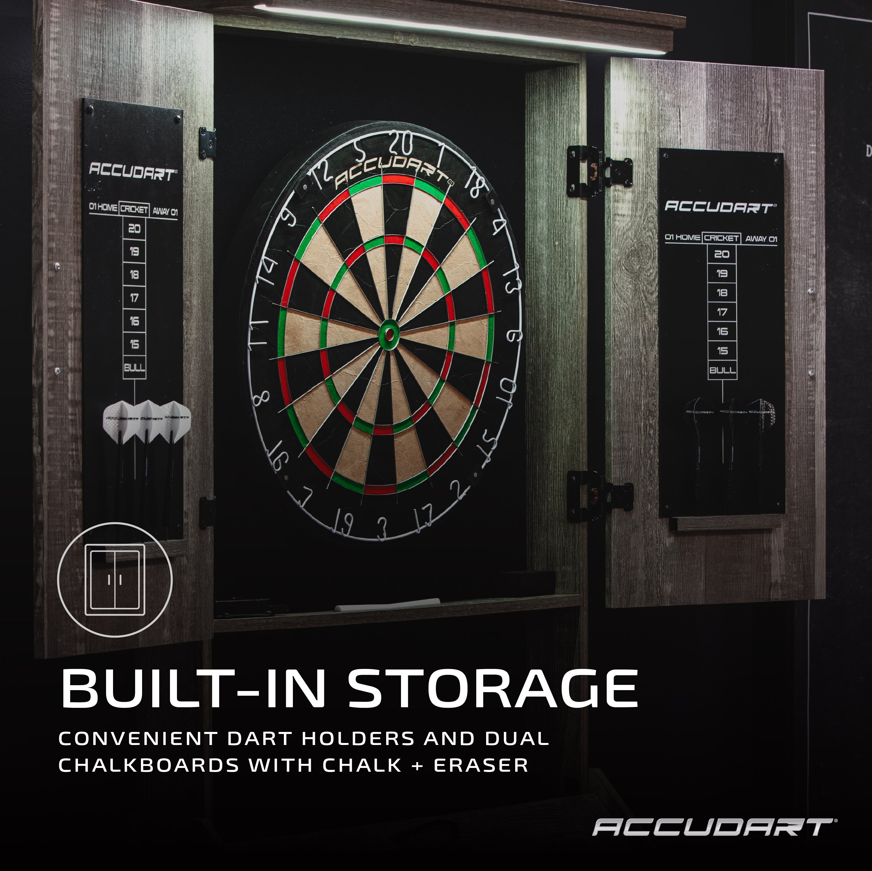 Accudart LED Standing Bristle Cabinet