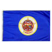 Minnesota State Flag 2x3 ft. Nylon SolarGuard Nyl-Glo 100% Made in USA to Official State Design Specifications.