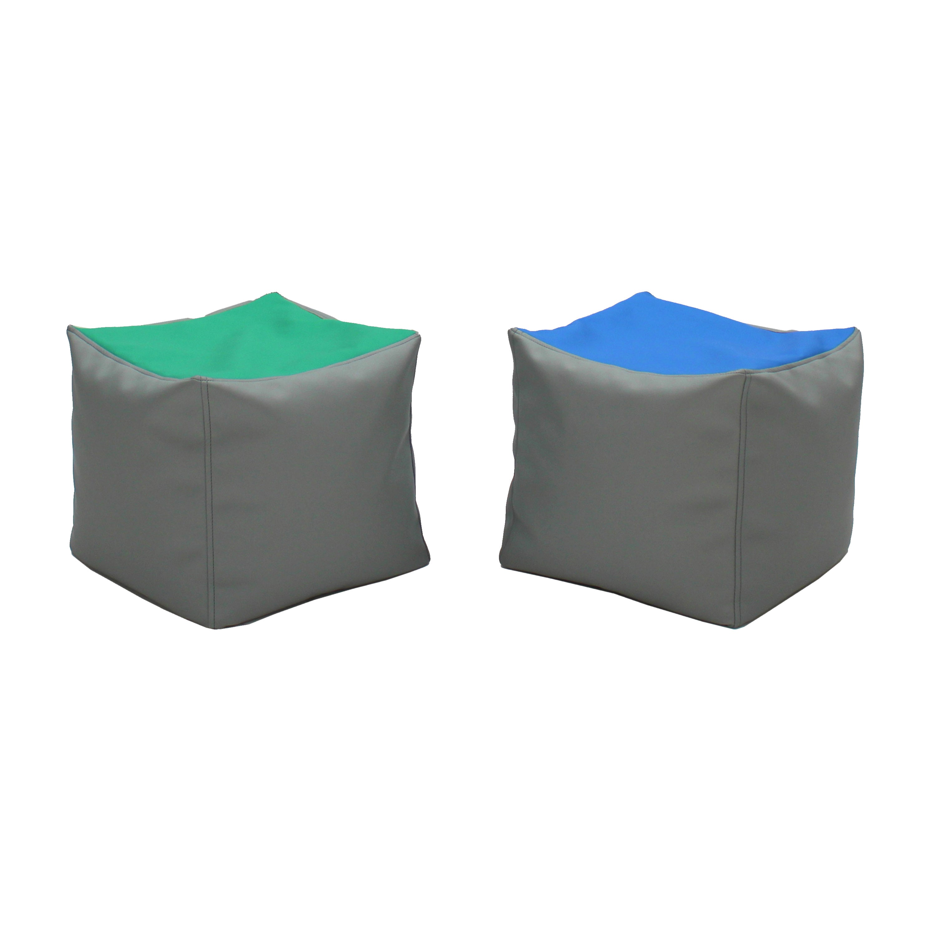 SoftScape Square Bean Bag Pouf 14in Height, 2-Piece - Contemporary