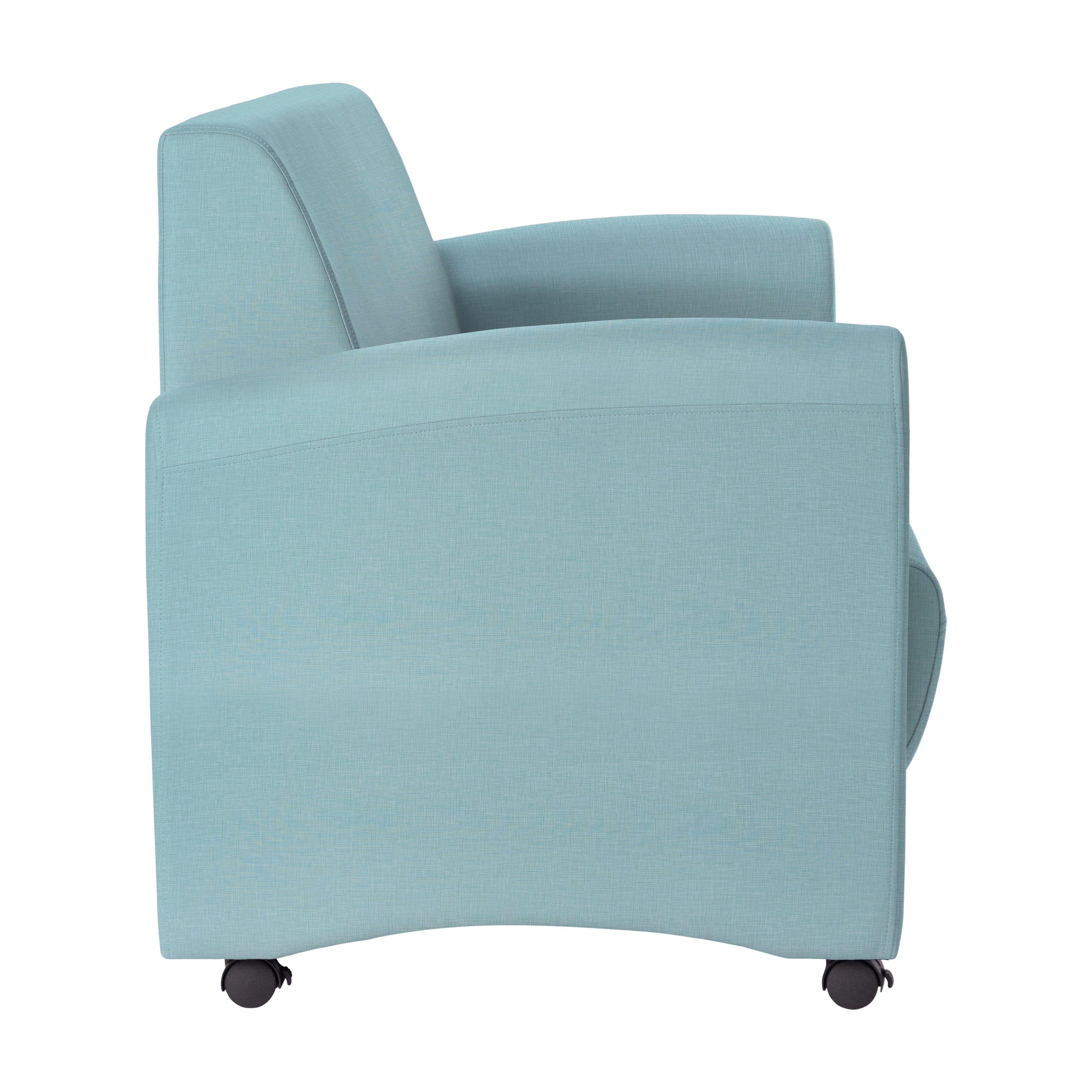Pro Series Upholstered Mobile Common Area Sofa - Sky Blue Crosshatch