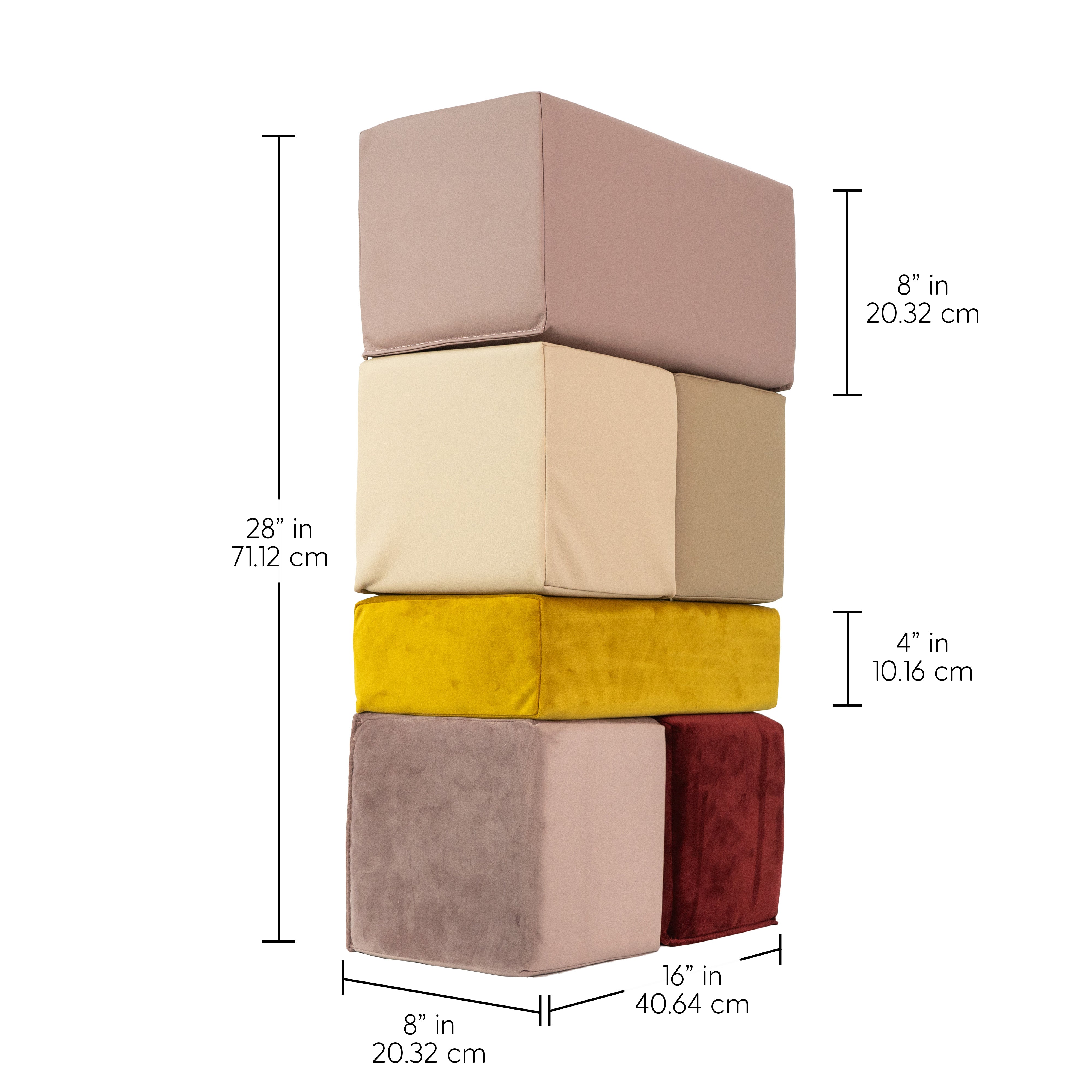 SoftScape Two-Texture Big Block Set, 6-Piece - Rosette