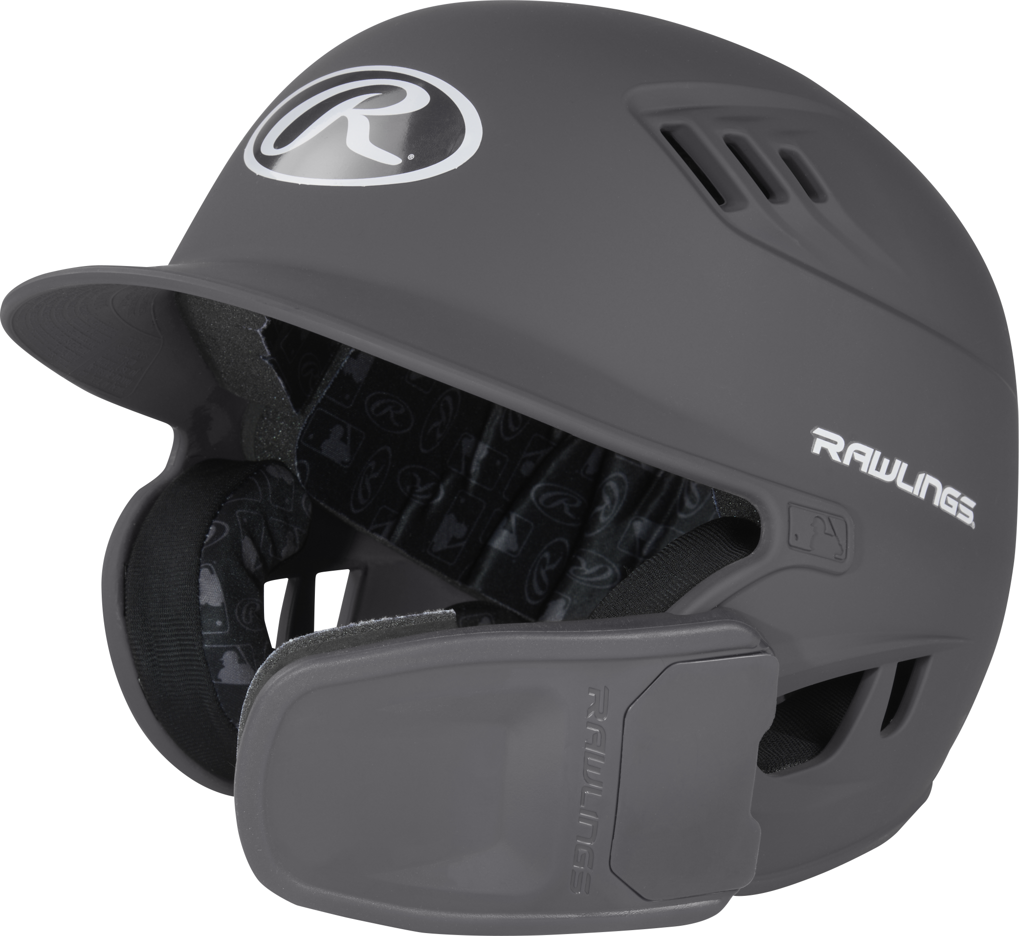Rawlings R16 Matte Junior 1-Tone Baseball Helmet With Reversible Extension - Graphite