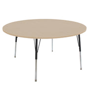 60" Round La Madera Activity Table with Standard Legs - Maple Grain/Black