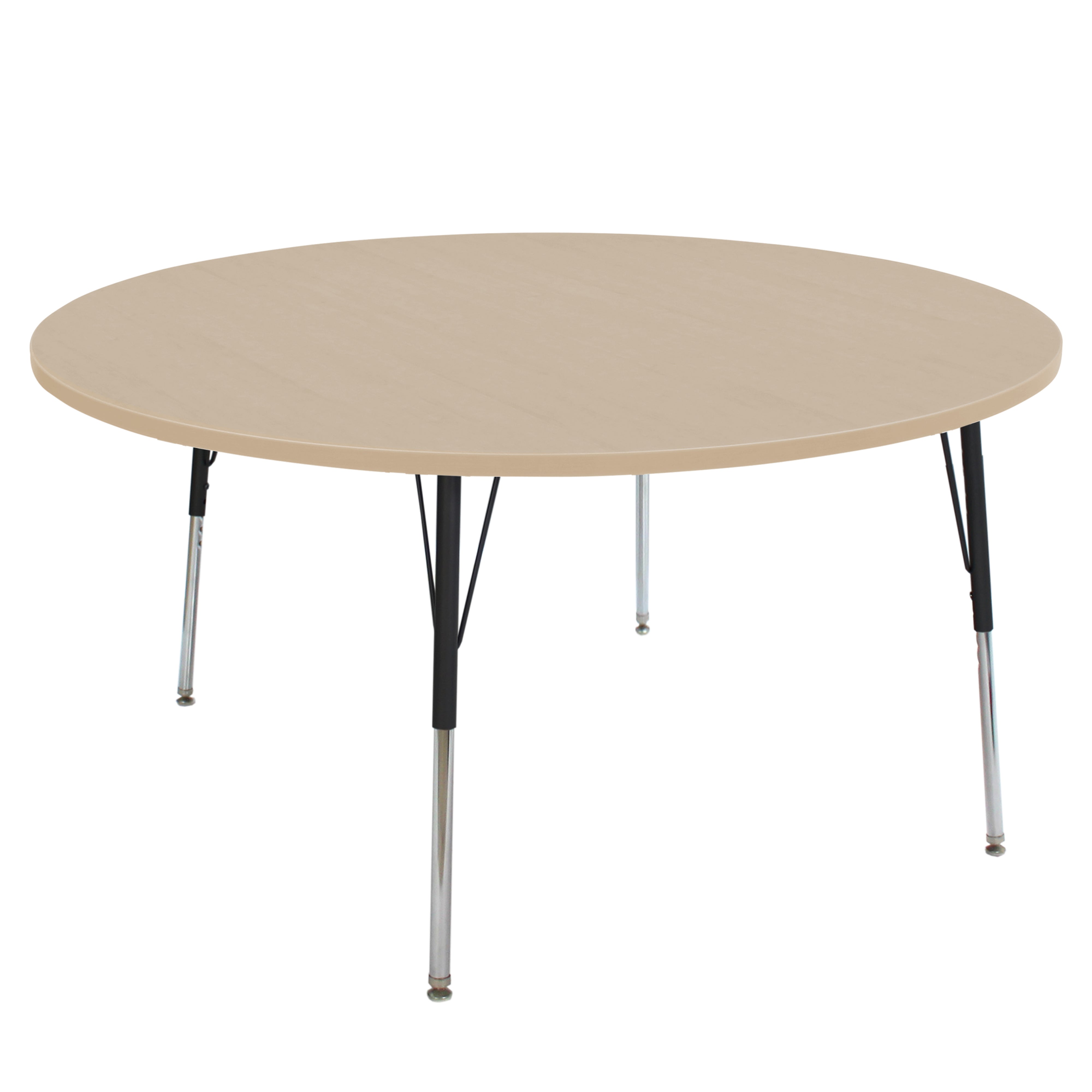 60" Round La Madera Activity Table with Standard Legs - Maple Grain/Black