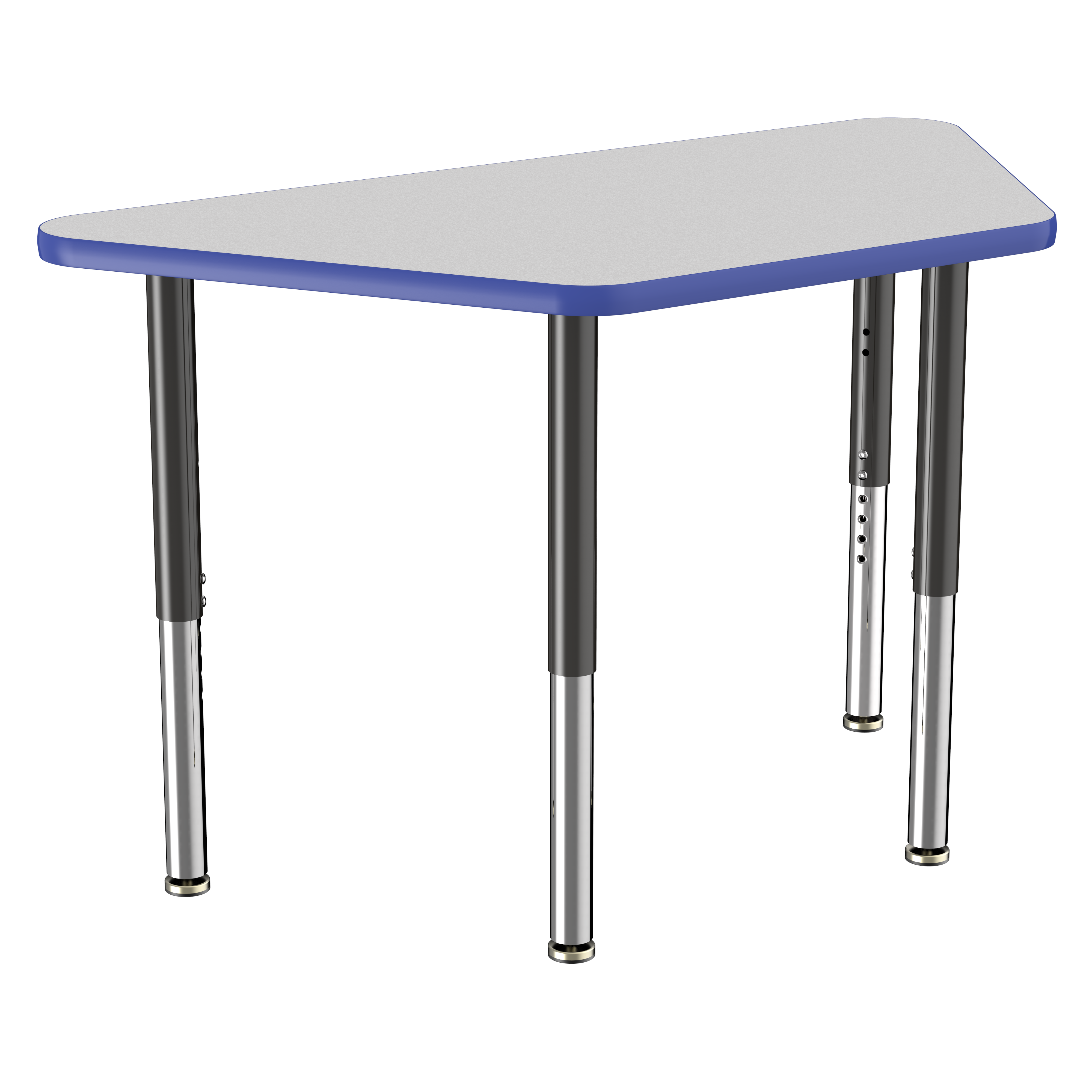 24" x 48" Trapezoid T-Molding Activity Table with Adjustable Super Legs - Gray/Blue/Black