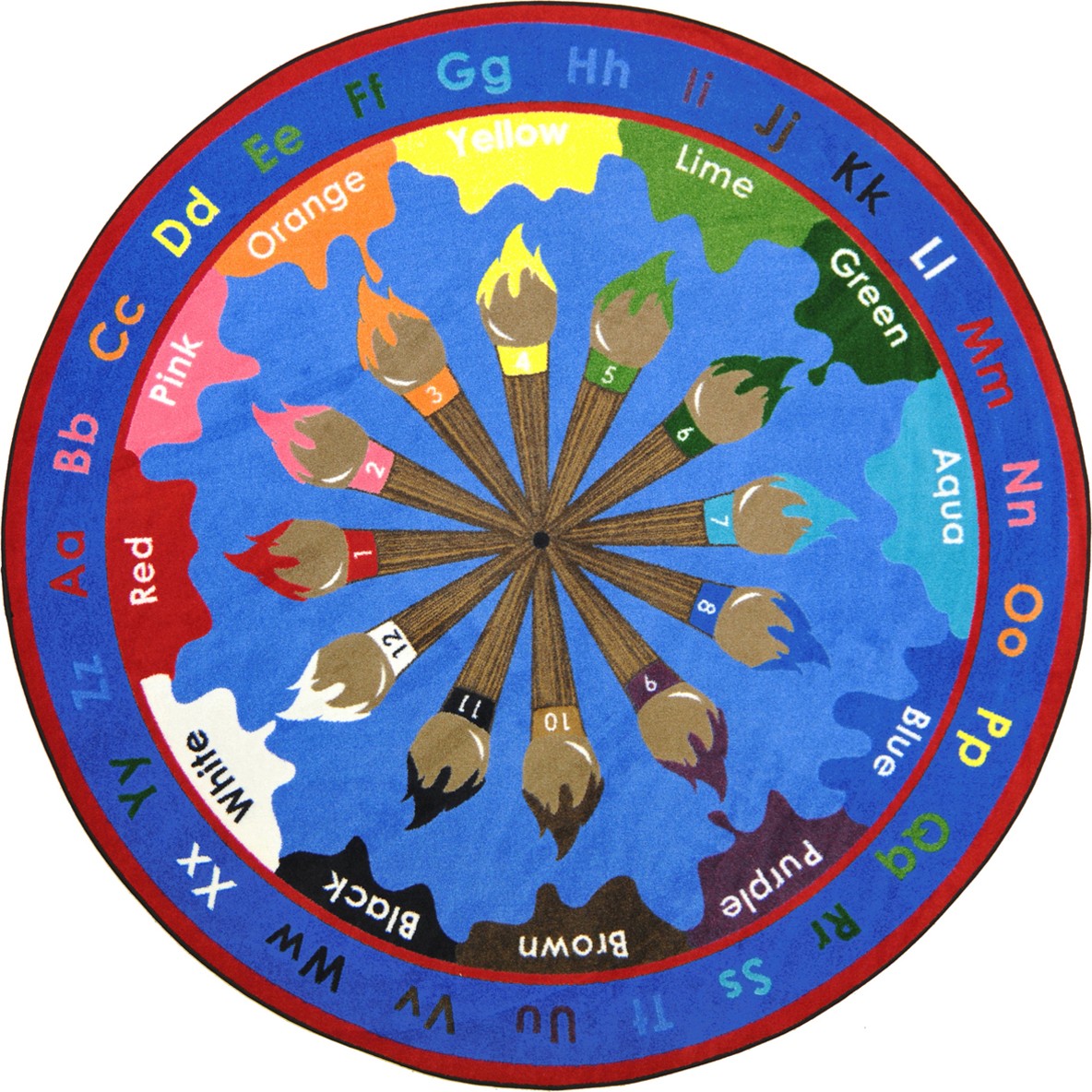 Paint & Learn 7'7" Round area rug in color Multi