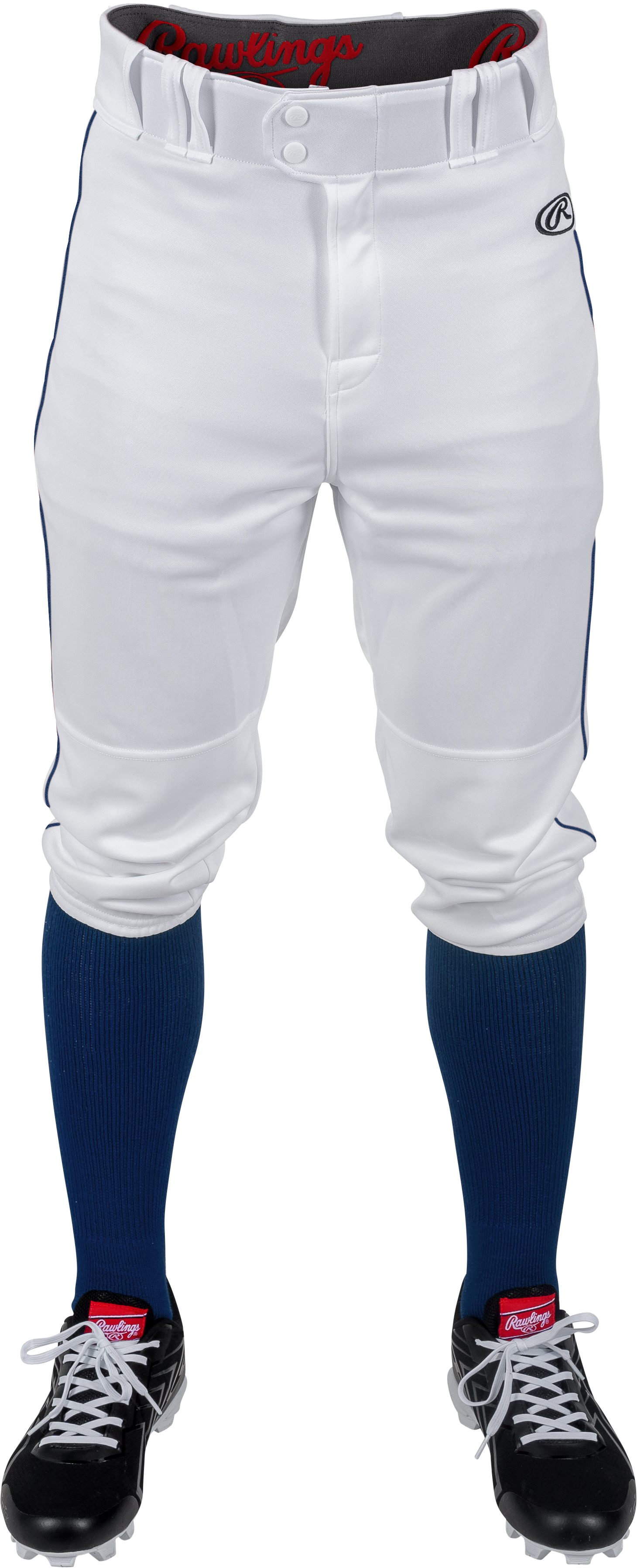 Rawlings Youth Launch Piped Knicker Pant - Small - White/Navy