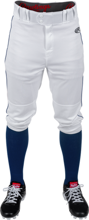 Rawlings Youth Launch Piped Knicker Pant - Small - White/Navy