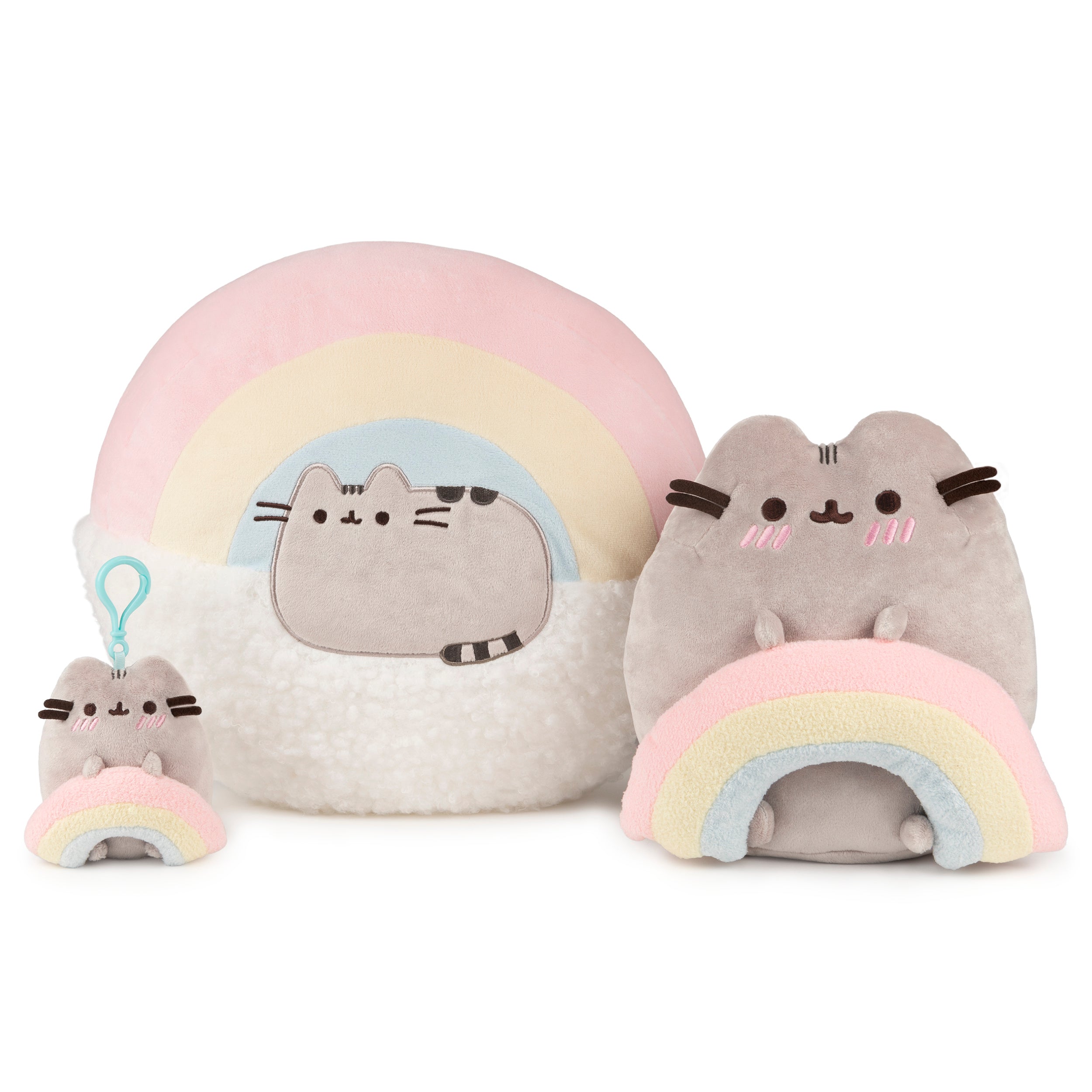 GUND Pusheen with Rainbow Plush Toy, Kawaii Cat Stuffed Animal for Ages 8 and Up, Gray/Rainbow, 9.5”