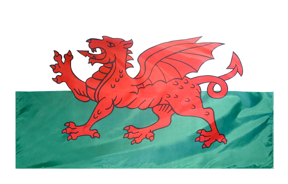 Wales Flag 4x6 ft. Nylon SolarGuard Nyl-Glo 100% Made in USA to Official United Nations Design Specifications.