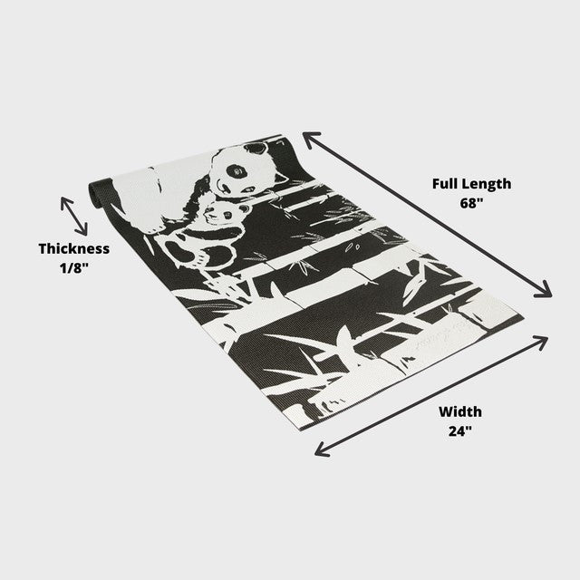 YOGI MAT™ Panda - Black -  1/8"H x 24"W x 68"L